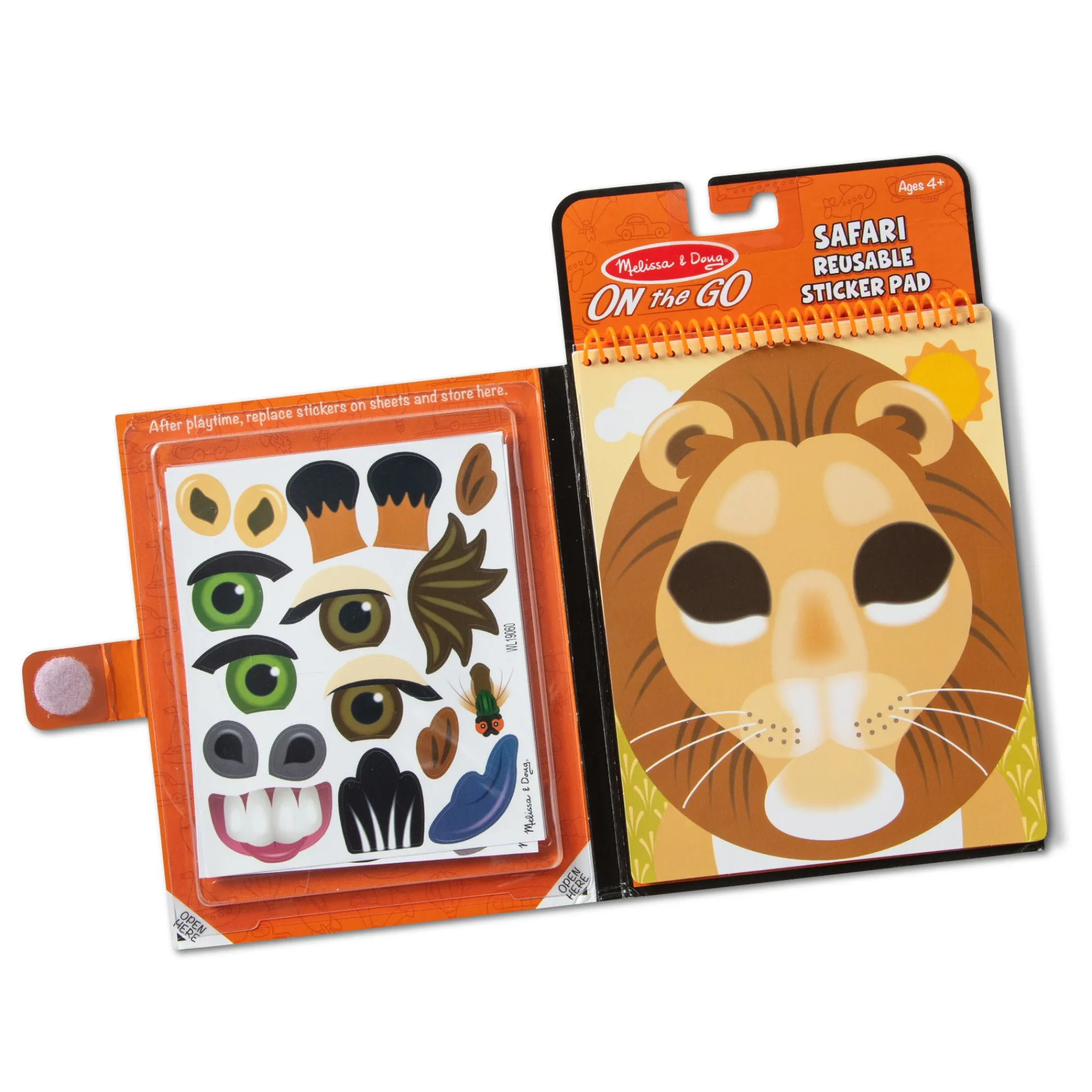 Make-a-Face – Safari Reusable Sticker Pad – On the Go Travel Activity>Melissa & Doug New