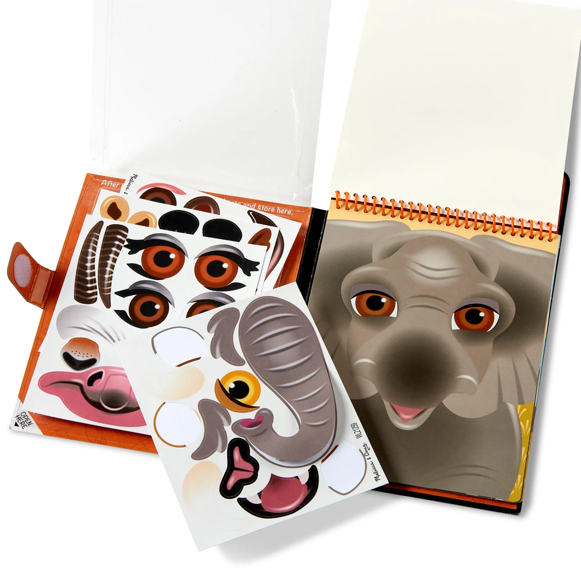 Make-a-Face – Safari Reusable Sticker Pad – On the Go Travel Activity>Melissa & Doug New