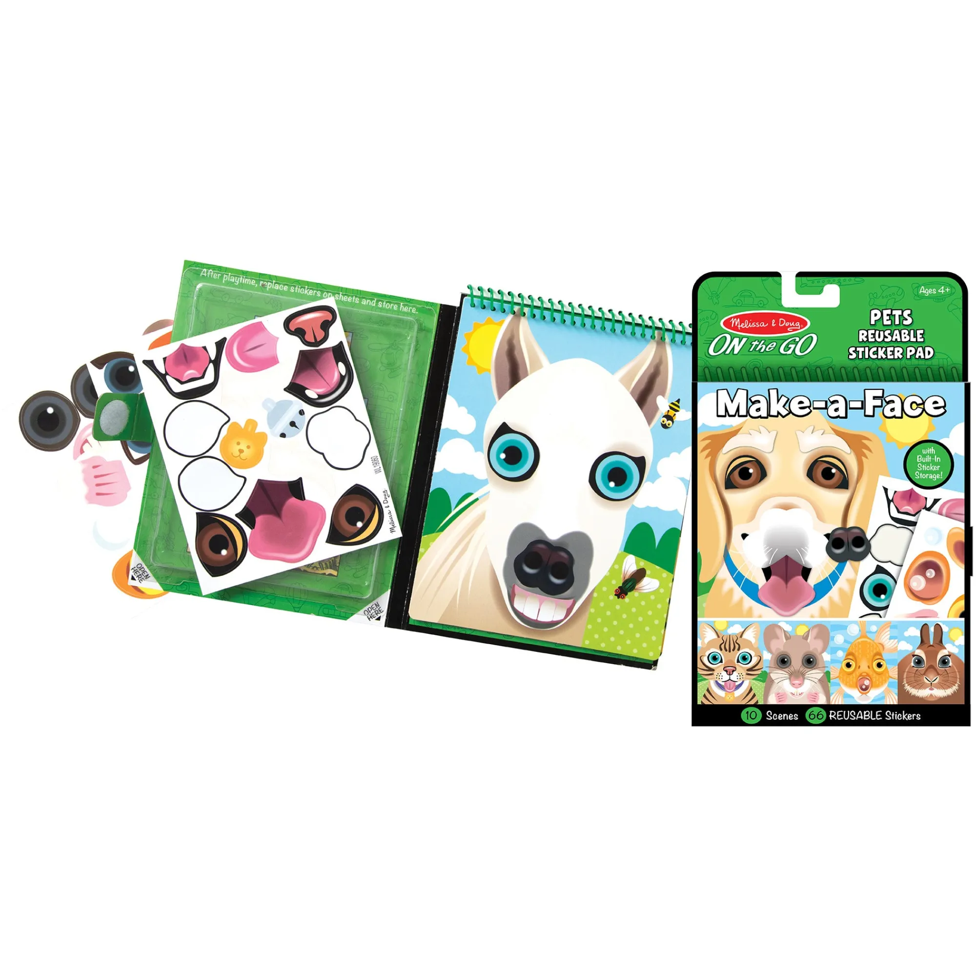 Make-A-Face Reusable Sticker Pad 3-Pack: Safari, Farm, Pets>Melissa & Doug Hot