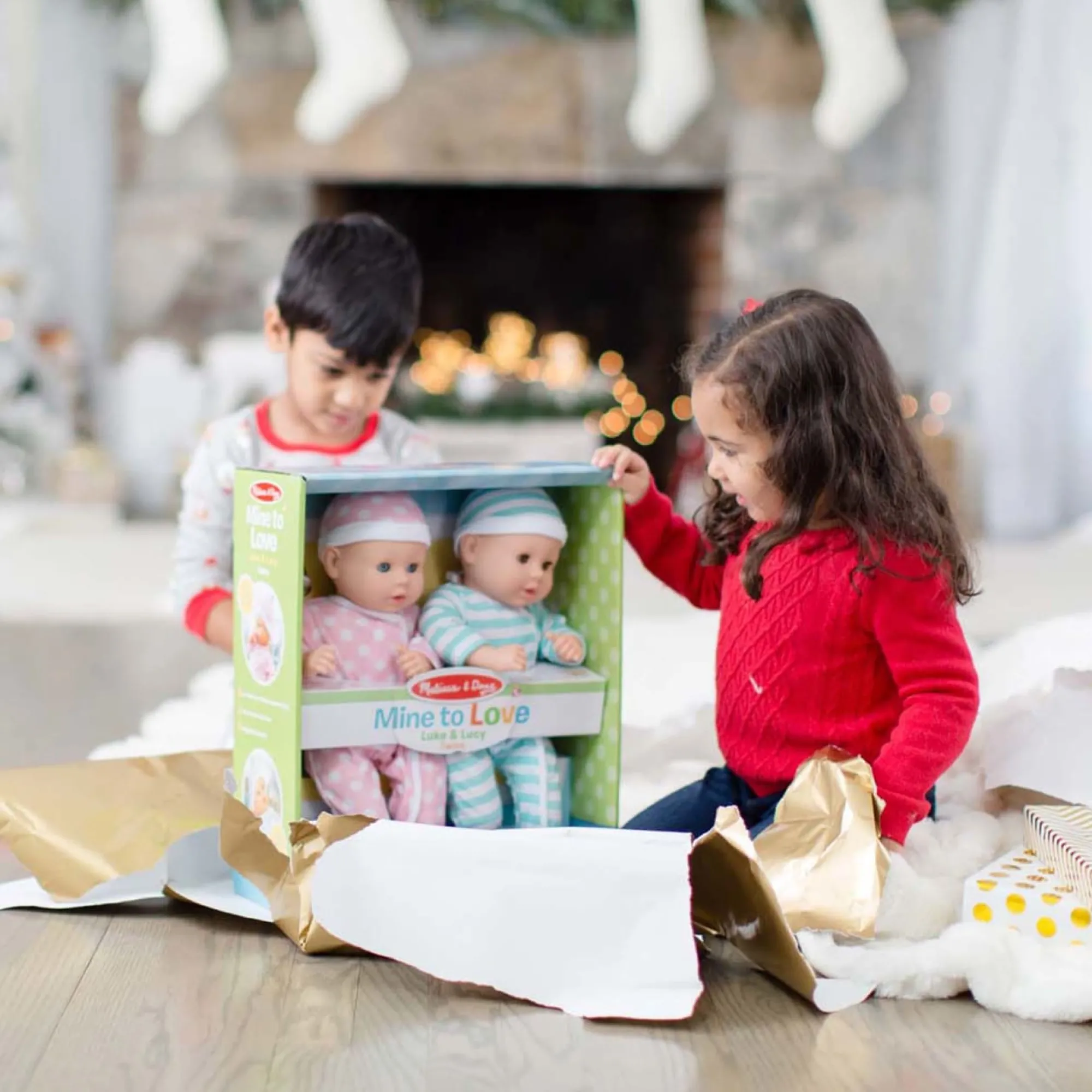 Mine to Love Twins Luke & Lucy Dolls>Melissa & Doug
