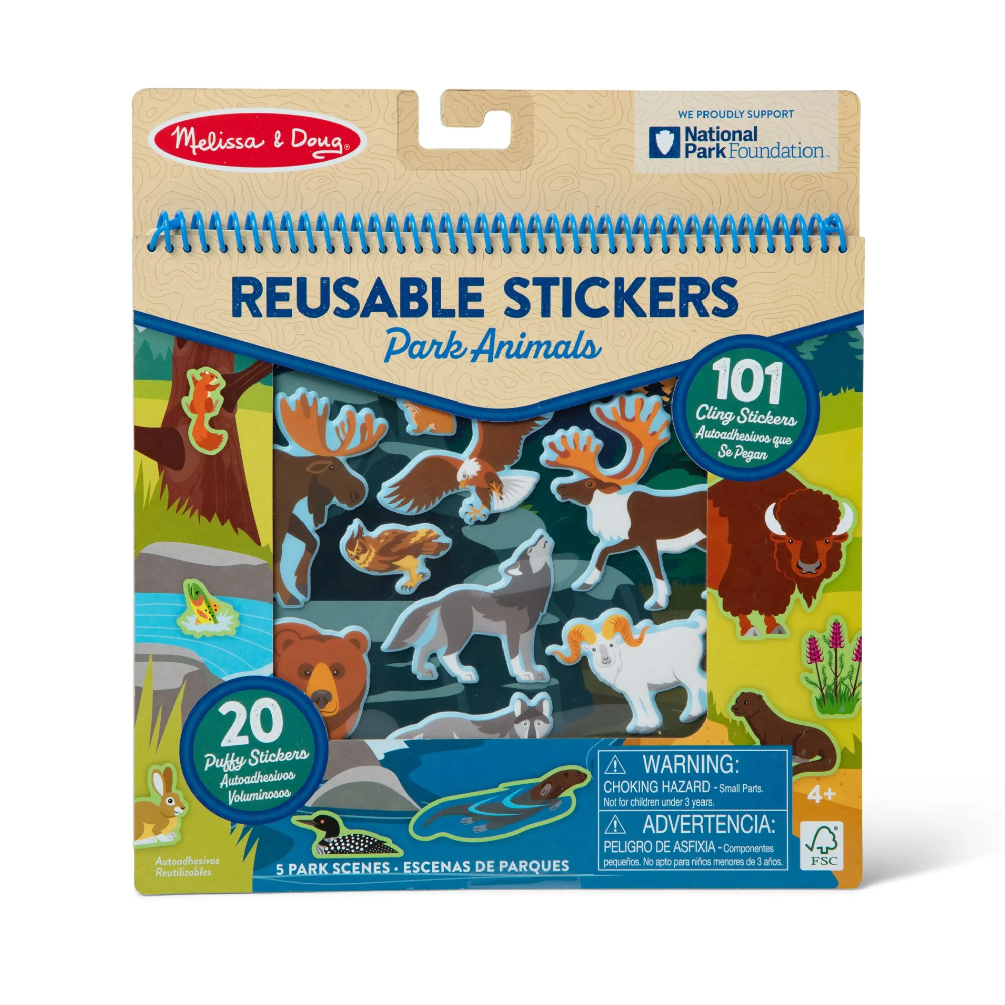 National Parks Reusable Stickers – Park Animals (5 Scenes, 121 Stickers)>Melissa & Doug Hot