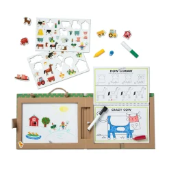 Natural Play: Play, Draw, Create Reusable Drawing & Magnet Kit – Farm>Melissa & Doug