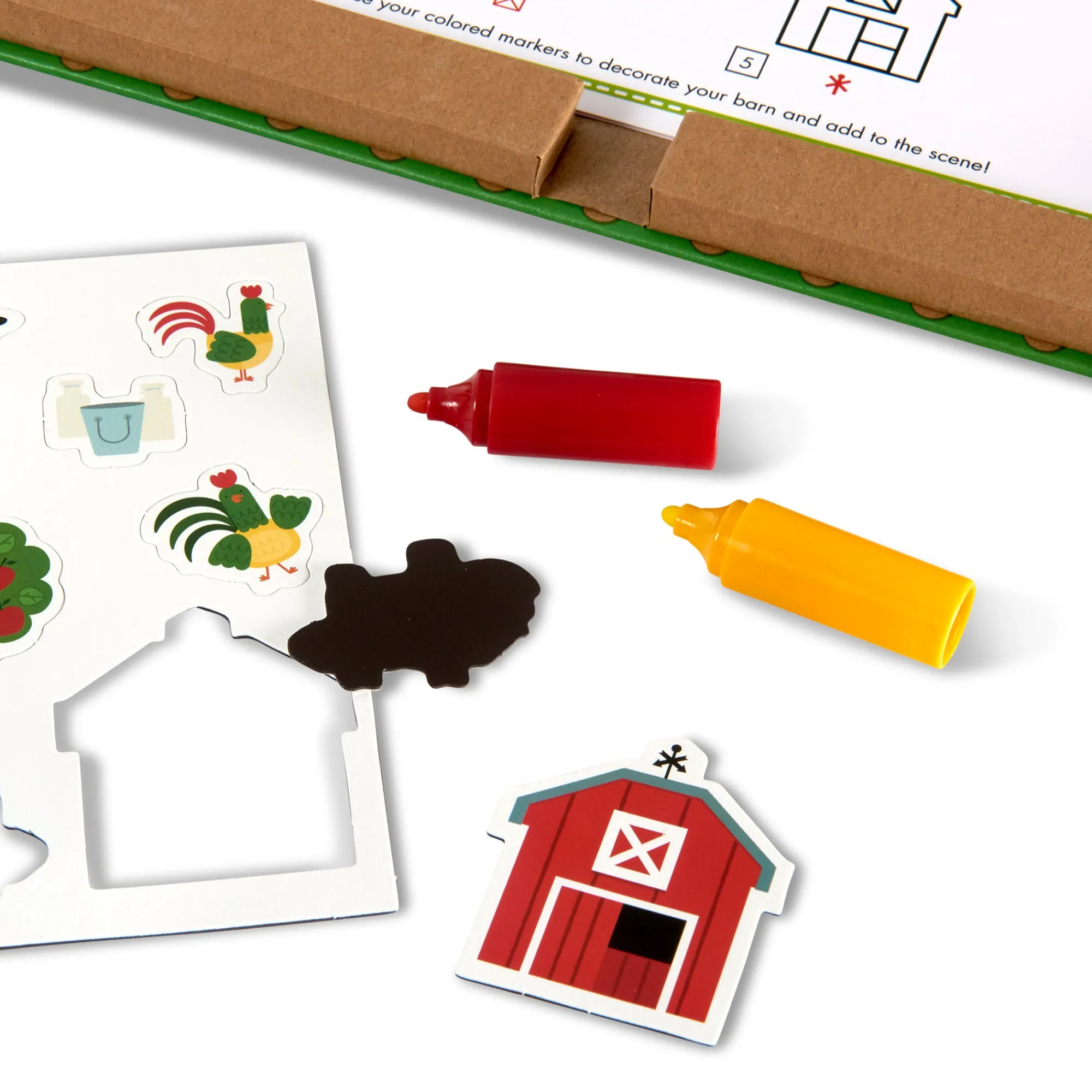 Natural Play: Play, Draw, Create Reusable Drawing & Magnet Kit – Farm>Melissa & Doug