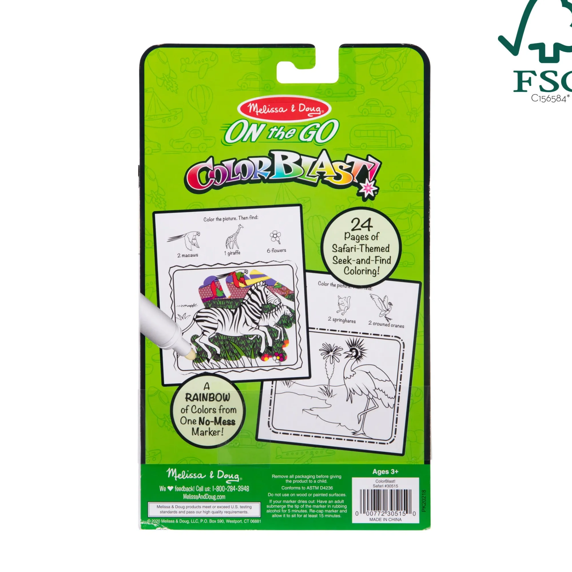 On the Go ColorBlast No Mess Coloring Pad - Safari>Melissa & Doug