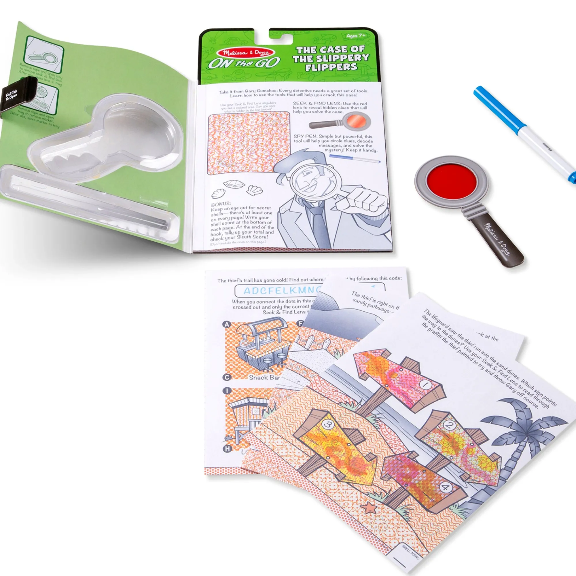 On the Go™ Secret Decoder Activity Books 3-Pack: Slippery Flippers, Runaway Ruby, Game Book>Melissa & Doug Outlet