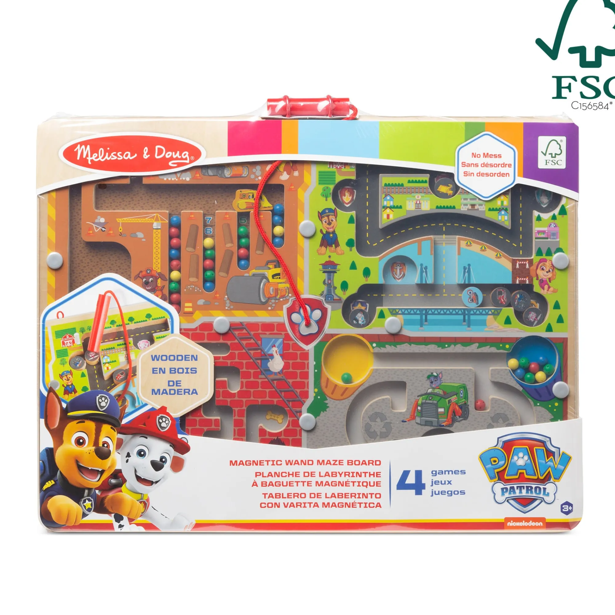 PAW Patrol Wooden 4-in-1 Magnetic Wand Maze Board>Melissa & Doug New