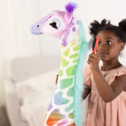 Rainbow Giraffe Lifelike Plush><noscript><img width=