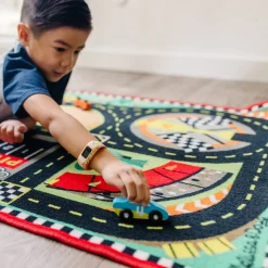 Round the Speedway Race Track Rug & Car Set><noscript><img width=