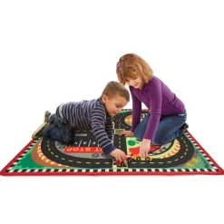 Round the Speedway Race Track Rug & Car Set><noscript><img width=