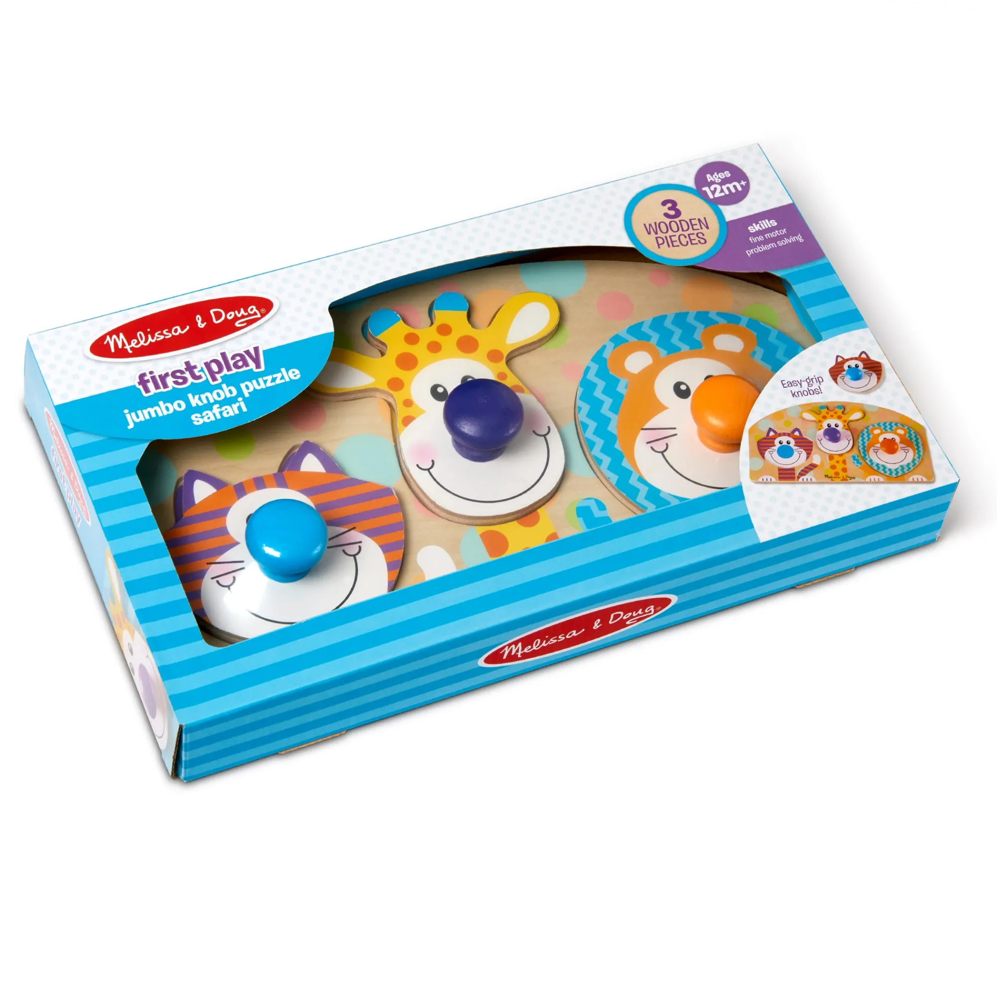 Safari Jumbo Peg Puzzle - 3 Pieces>Melissa & Doug Clearance