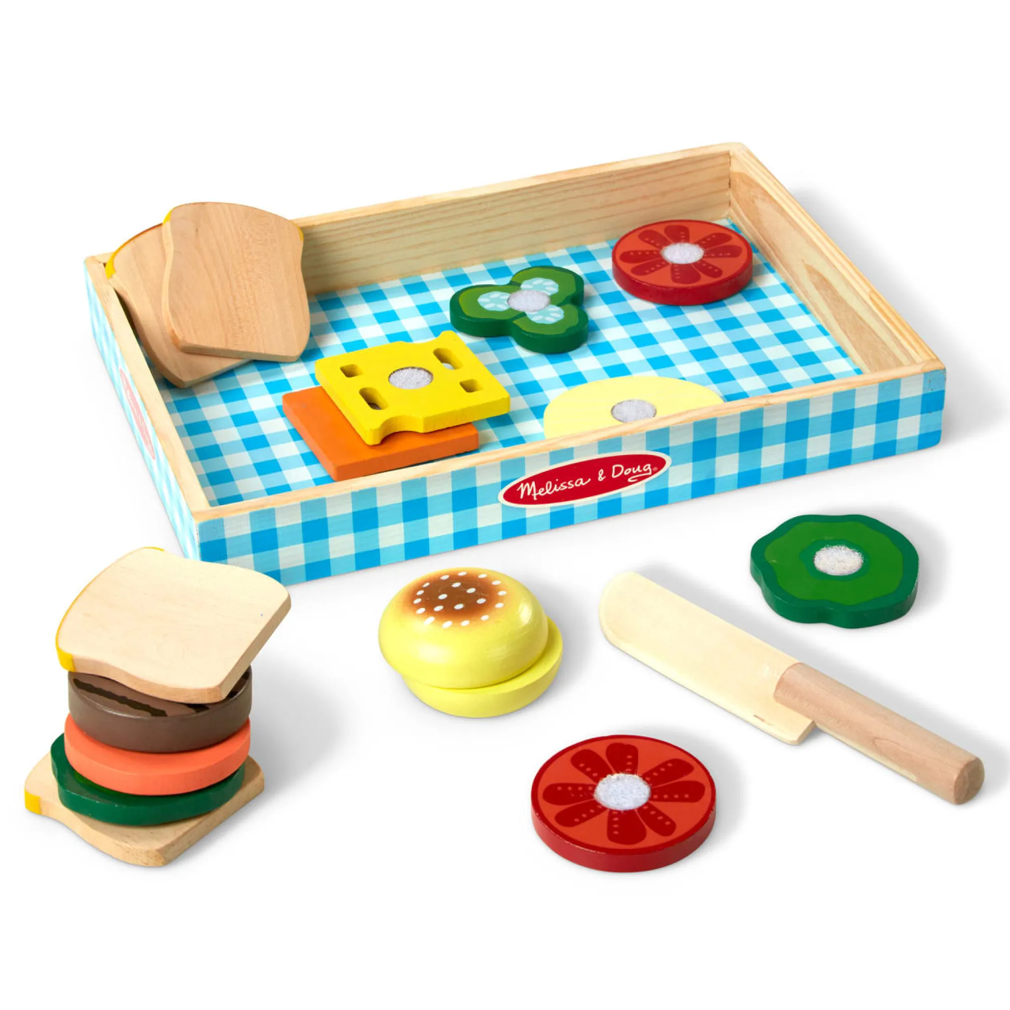Sandwich Making Set - Wooden Play Food>Melissa & Doug Clearance