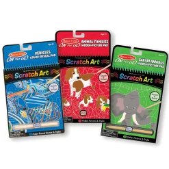 Scratch Art Pad Bundle - Vehicles Color-Reveal and Safari & Animal Hidden Pictures>Melissa & Doug Hot