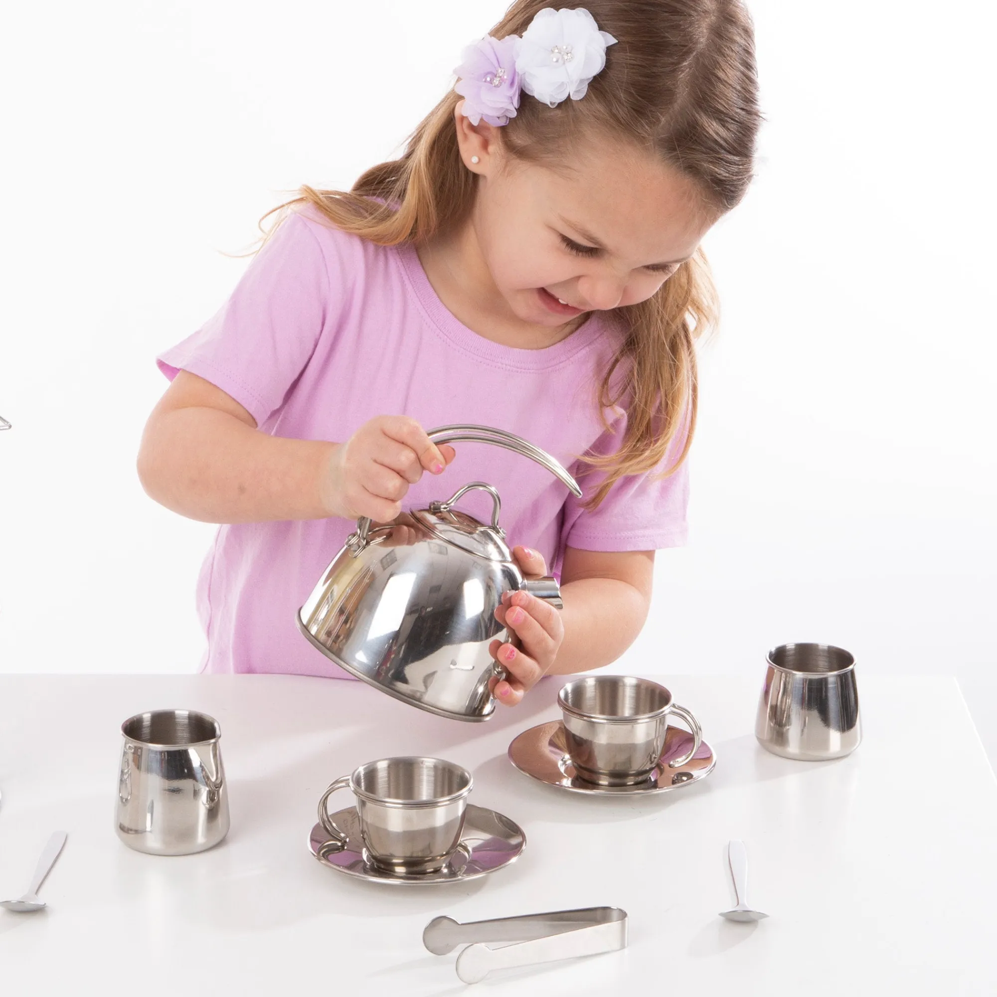 Stainless Steel Tea Set with Storage Stand>Melissa & Doug