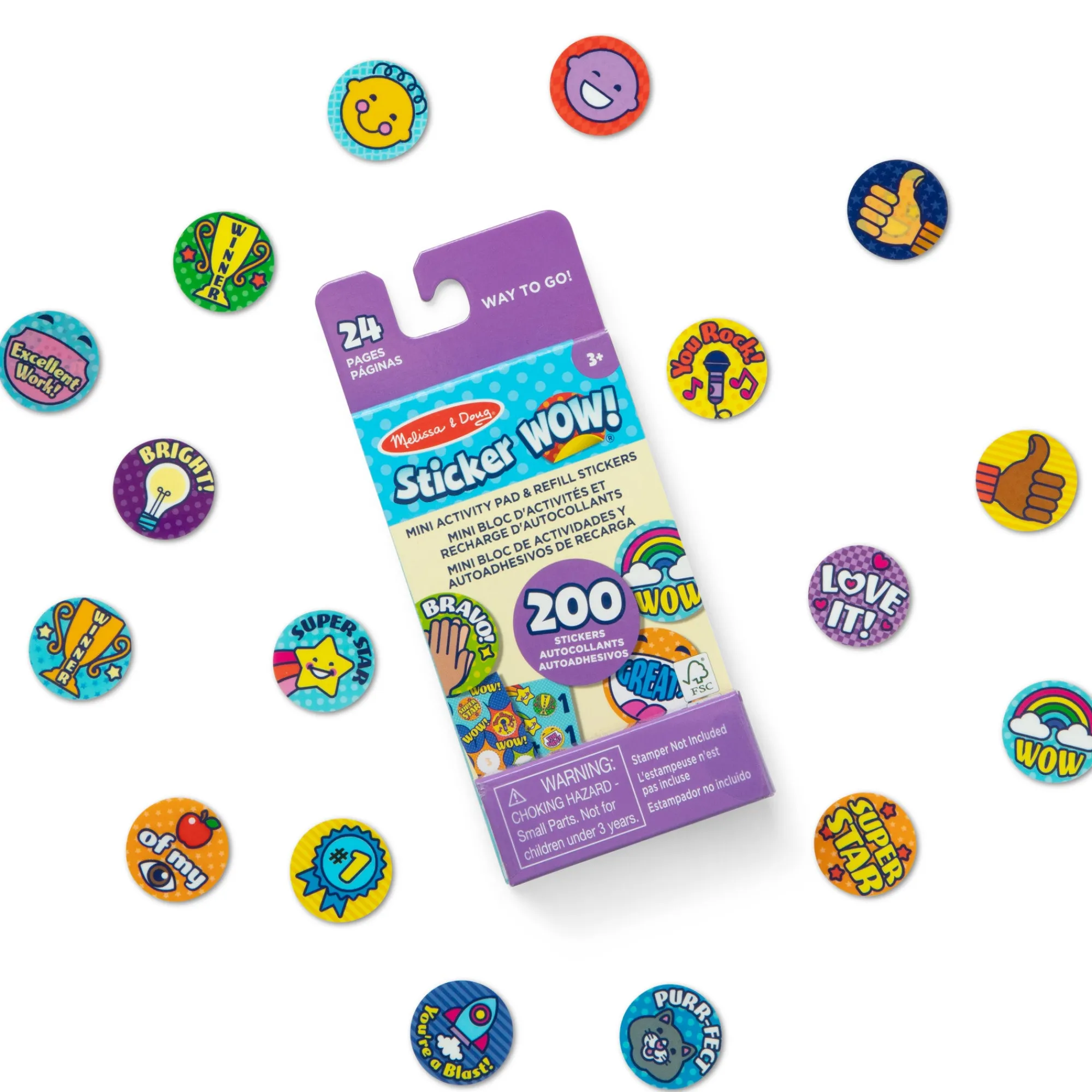 Sticker WOW!® Mini Activity Pad & Refill Stickers - Way to Go! (200+ Stickers, Stamper Not Included)>Melissa & Doug Sale
