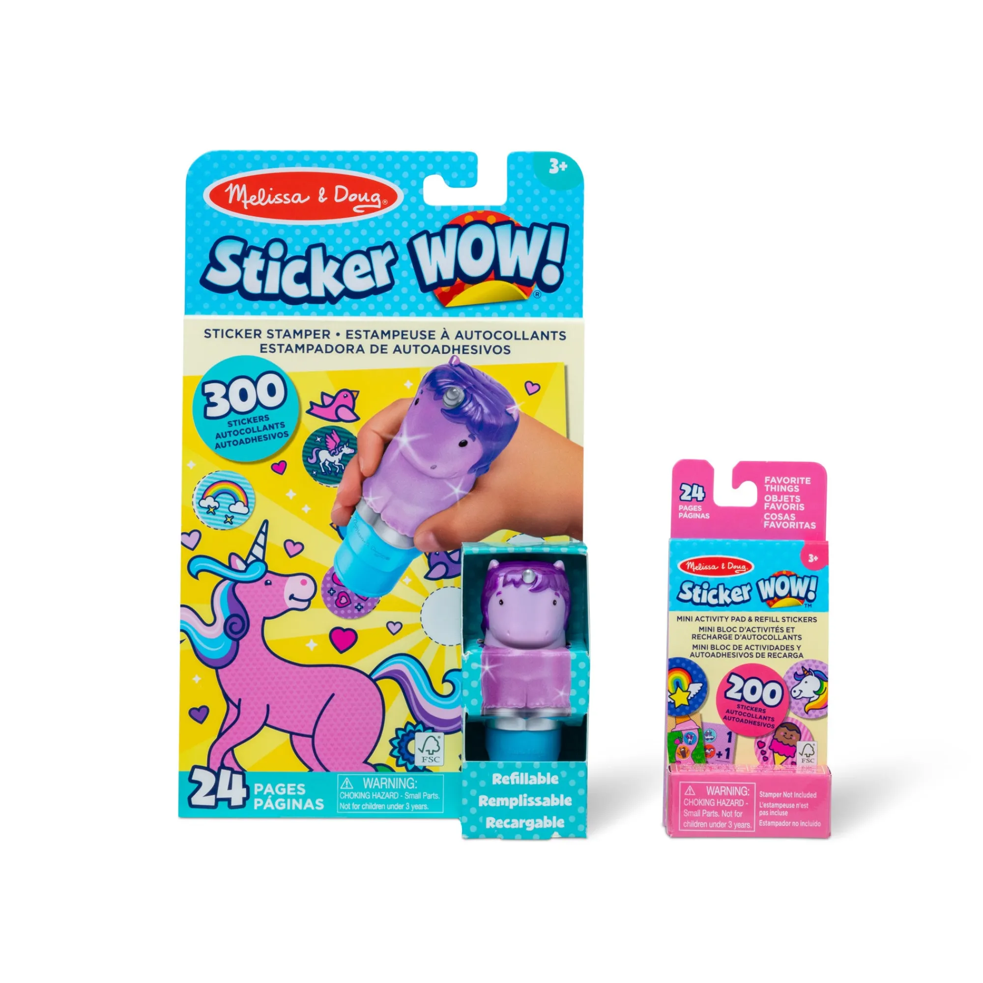 Sticker WOW!™ Purple Unicorn Bundle: Activity Pad & Sticker Stamper + Mini Activity Pad and 200 Refill Stickers>Melissa & Doug Best