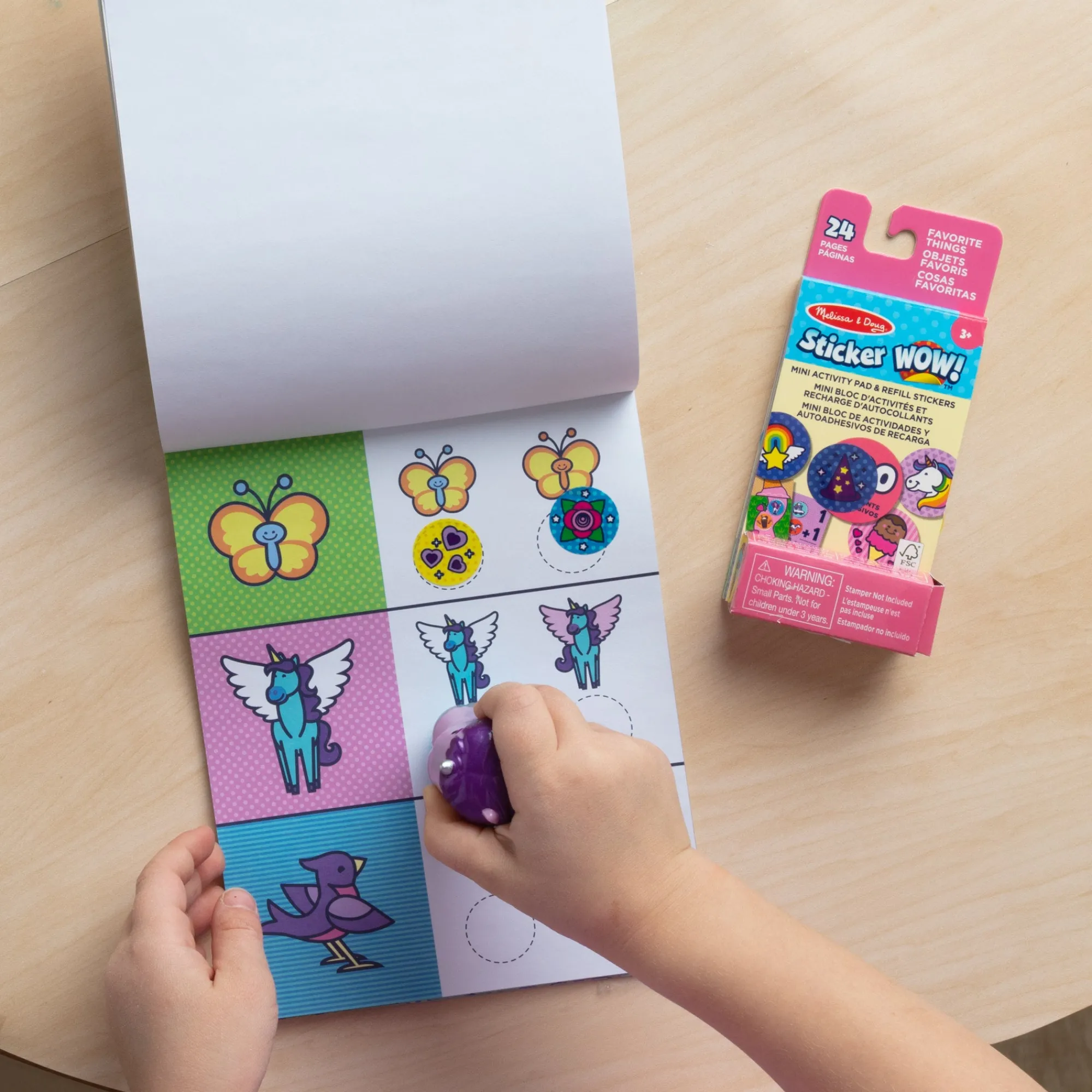 Sticker WOW!™ Purple Unicorn Bundle: Activity Pad & Sticker Stamper + Mini Activity Pad and 200 Refill Stickers>Melissa & Doug Best