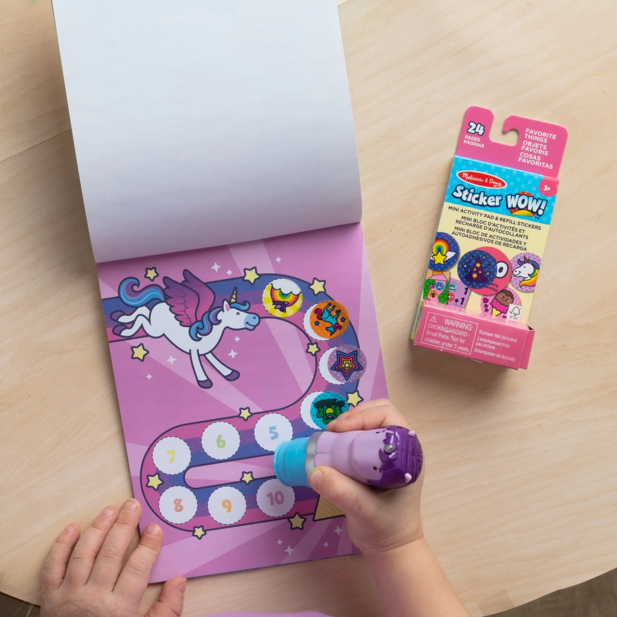Sticker WOW!™ Purple Unicorn Bundle: Activity Pad & Sticker Stamper + Mini Activity Pad and 200 Refill Stickers>Melissa & Doug Best