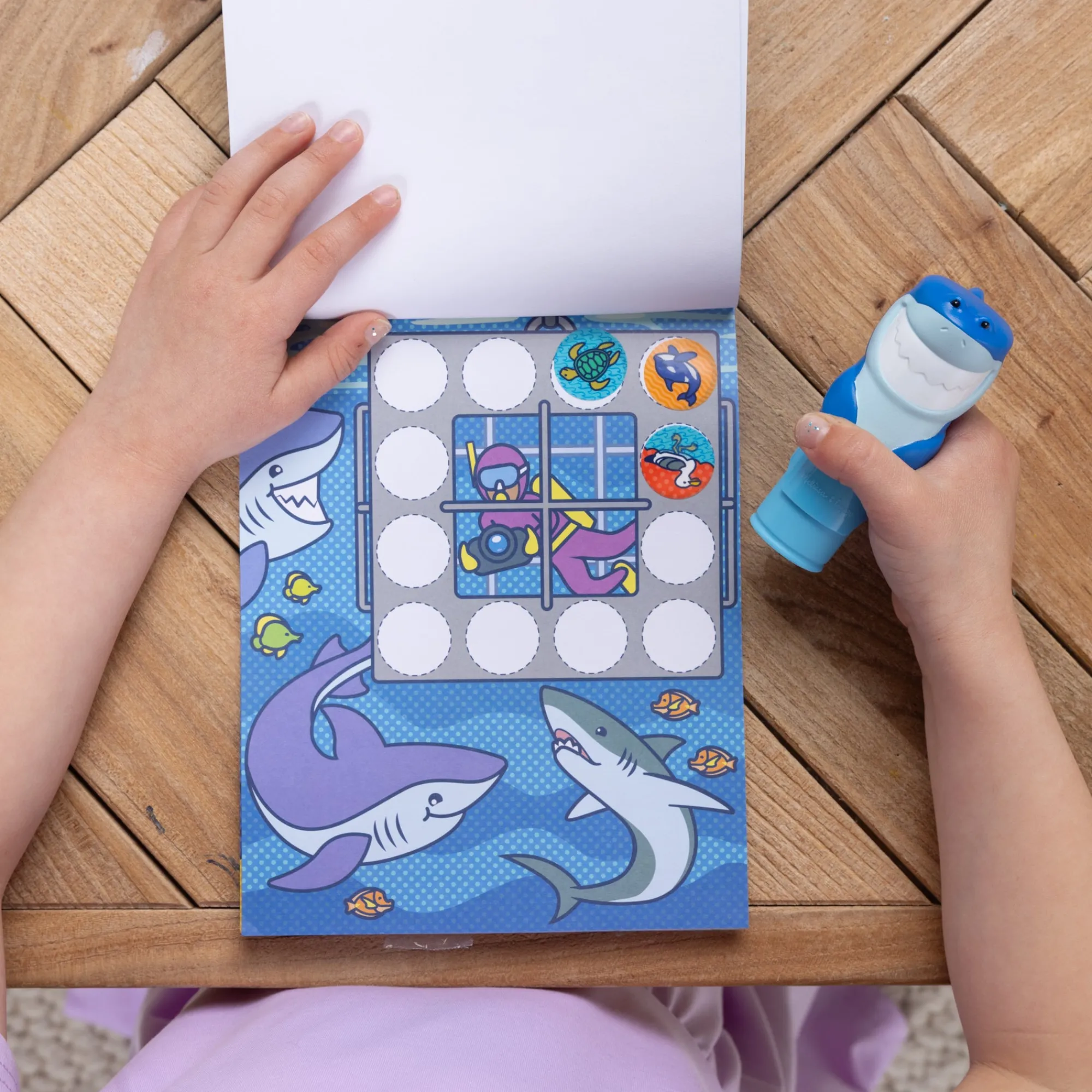 Sticker WOW!™ Shark Bundle: Activity Pad & Sticker Stamper + Mini Activity Pad and 200 Refill Stickers>Melissa & Doug Discount