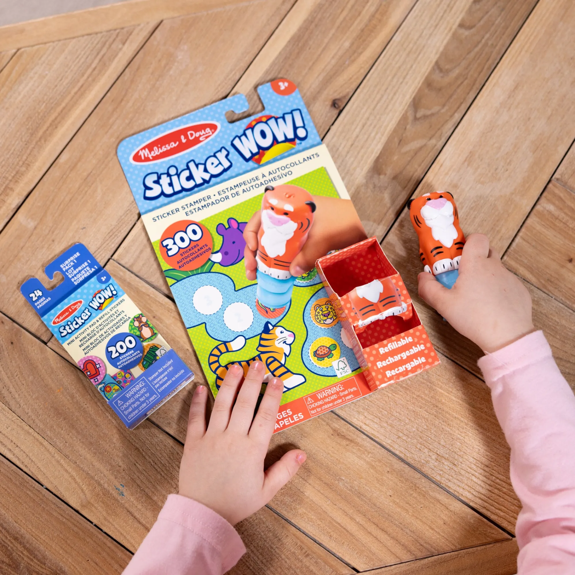 Sticker WOW!™ Tiger Bundle: Activity Pad & Sticker Stamper + Mini Activity Pad and 200 Refill Stickers>Melissa & Doug Best