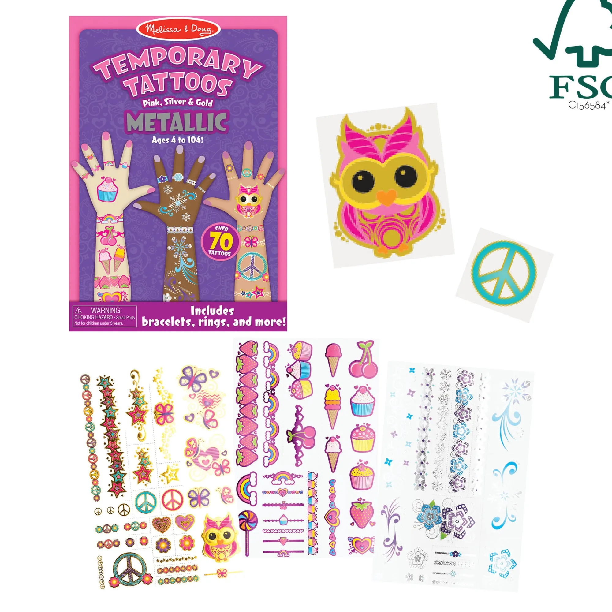Temporary Tattoos - Metallic>Melissa & Doug Clearance