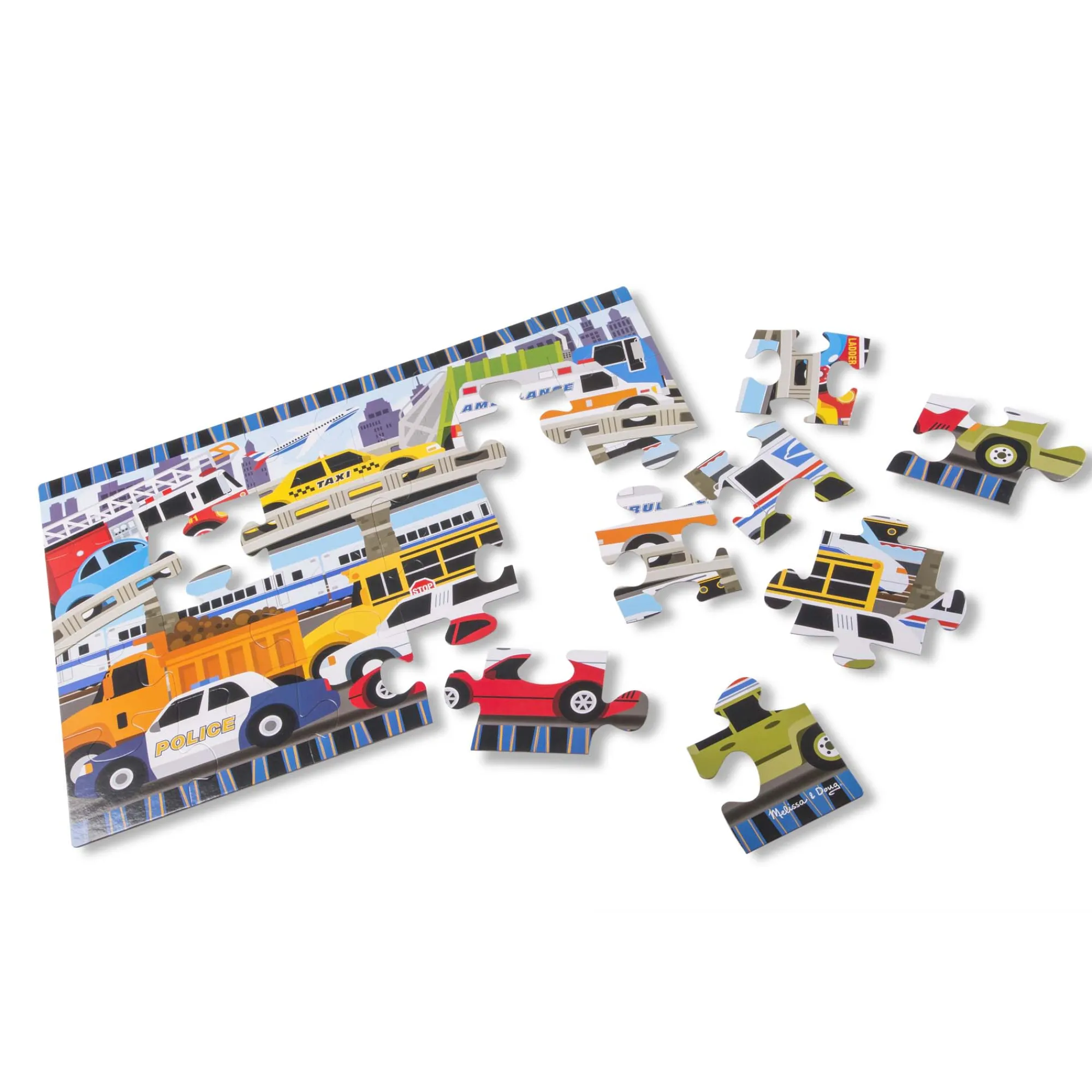 Traffic Jam Floor Puzzle - 24 Pieces>Melissa & Doug Sale