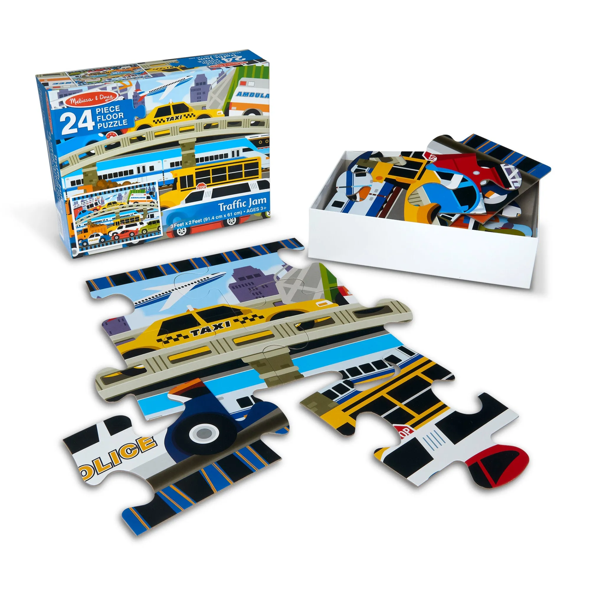 Traffic Jam Floor Puzzle - 24 Pieces>Melissa & Doug Sale