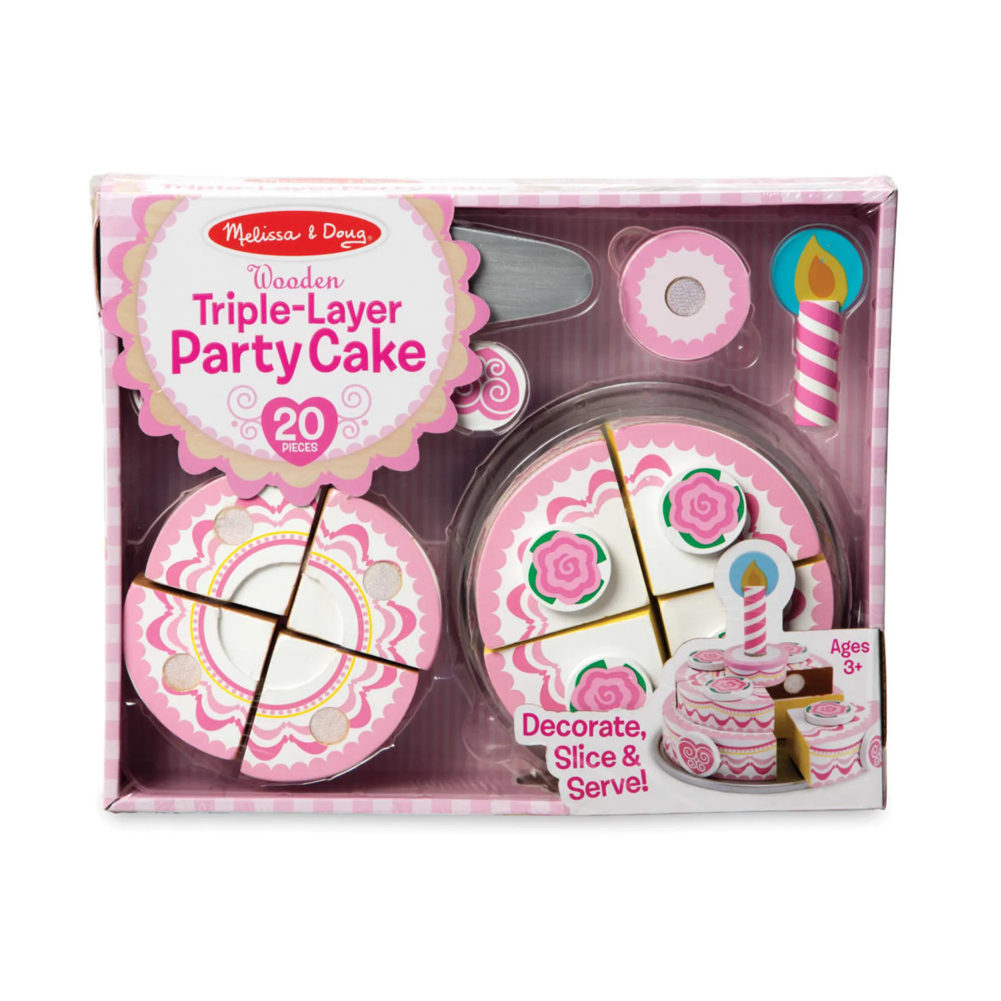 Triple-Layer Party Cake - Wooden Play Food>Melissa & Doug Clearance
