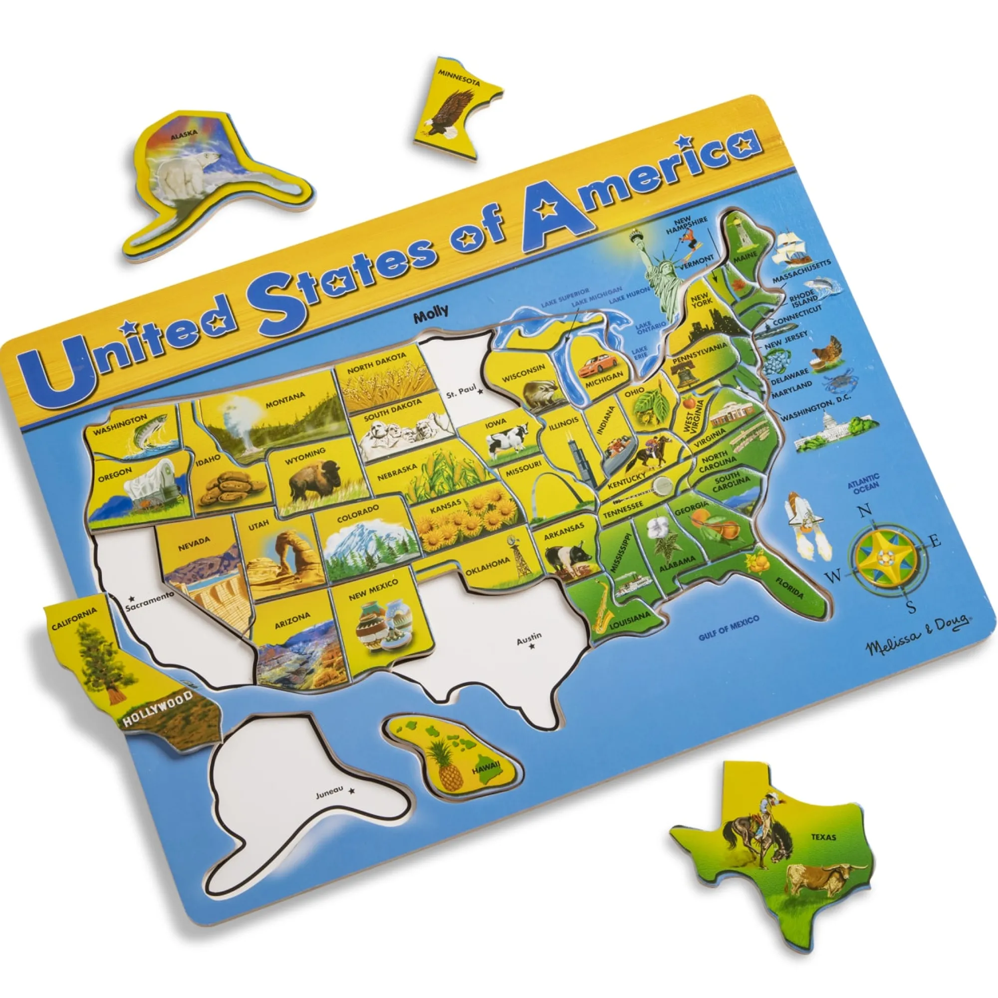 U.S.A. Map Wooden Puzzle>Melissa & Doug Sale