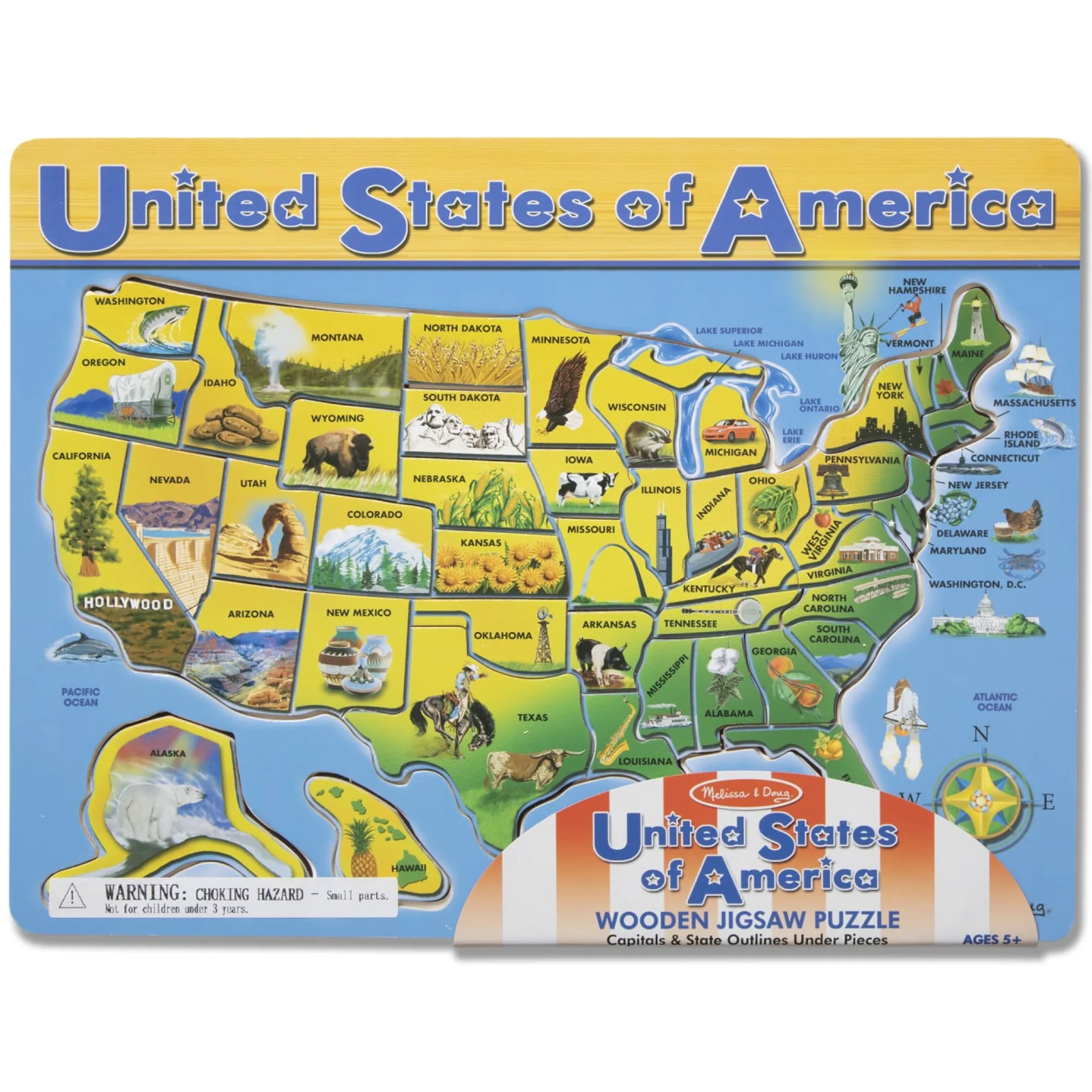 U.S.A. Map Wooden Puzzle>Melissa & Doug Sale