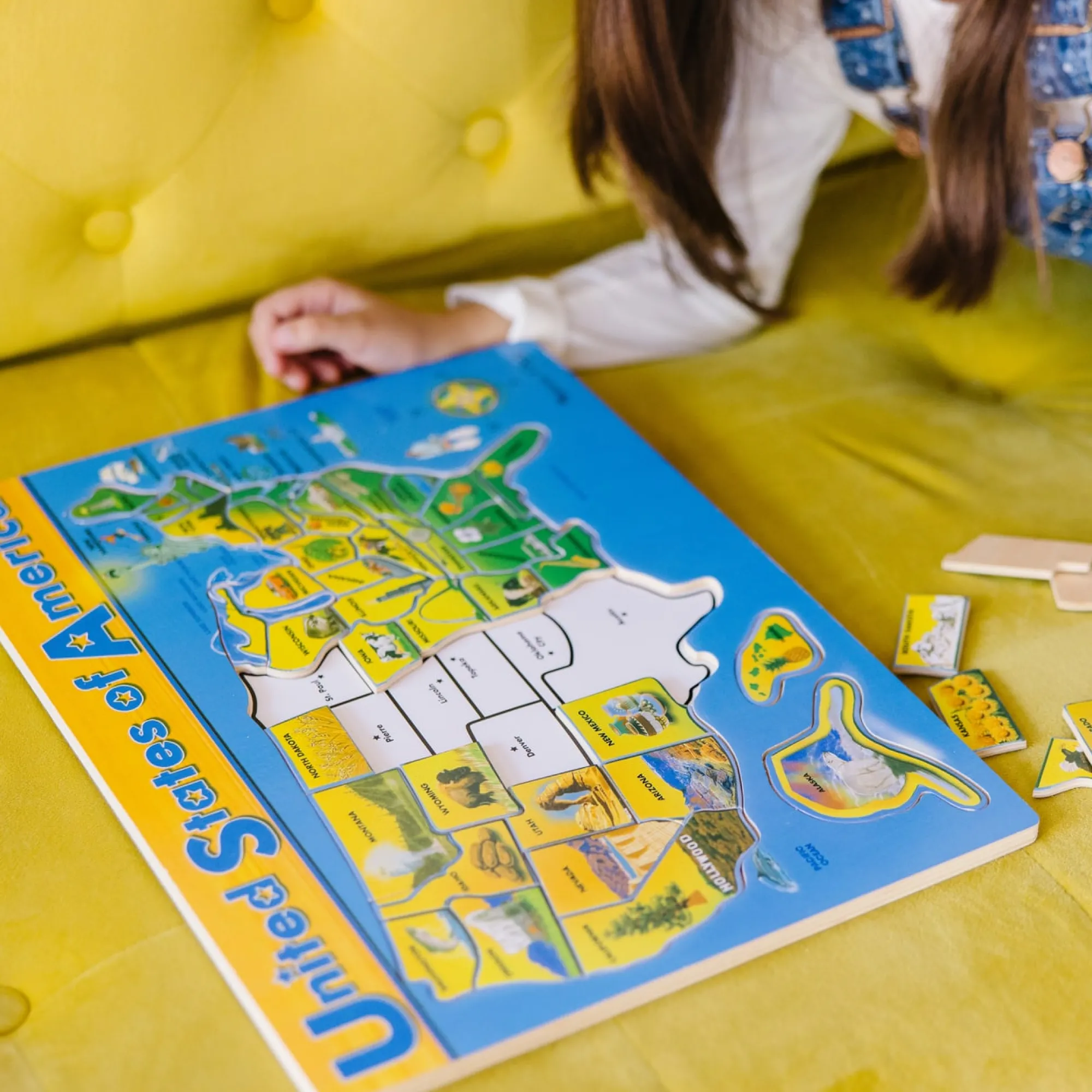 U.S.A. Map Wooden Puzzle>Melissa & Doug Sale