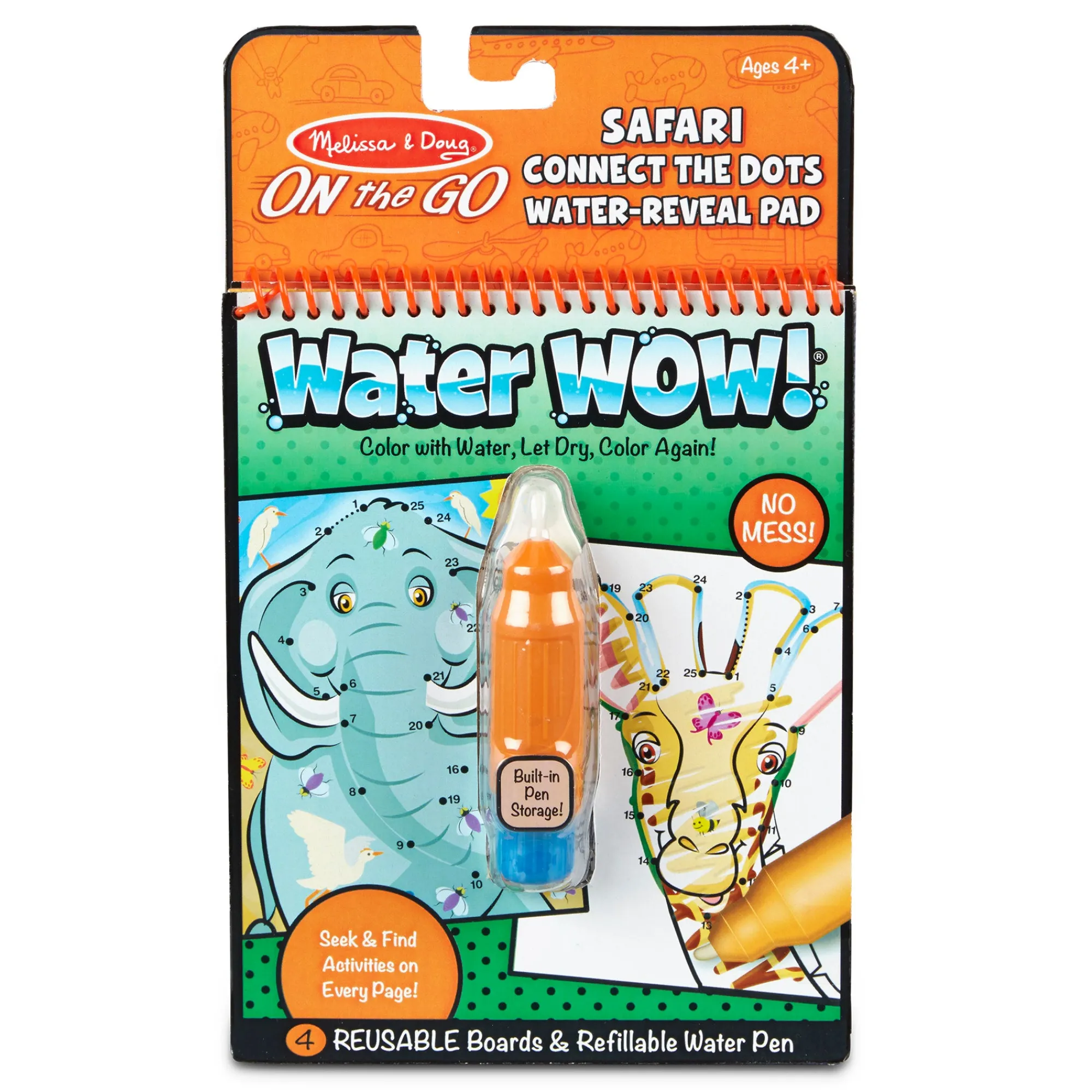 Water Wow! Safari Connect the Dots Water-Reveal Pad – On the Go Travel Activity>Melissa & Doug