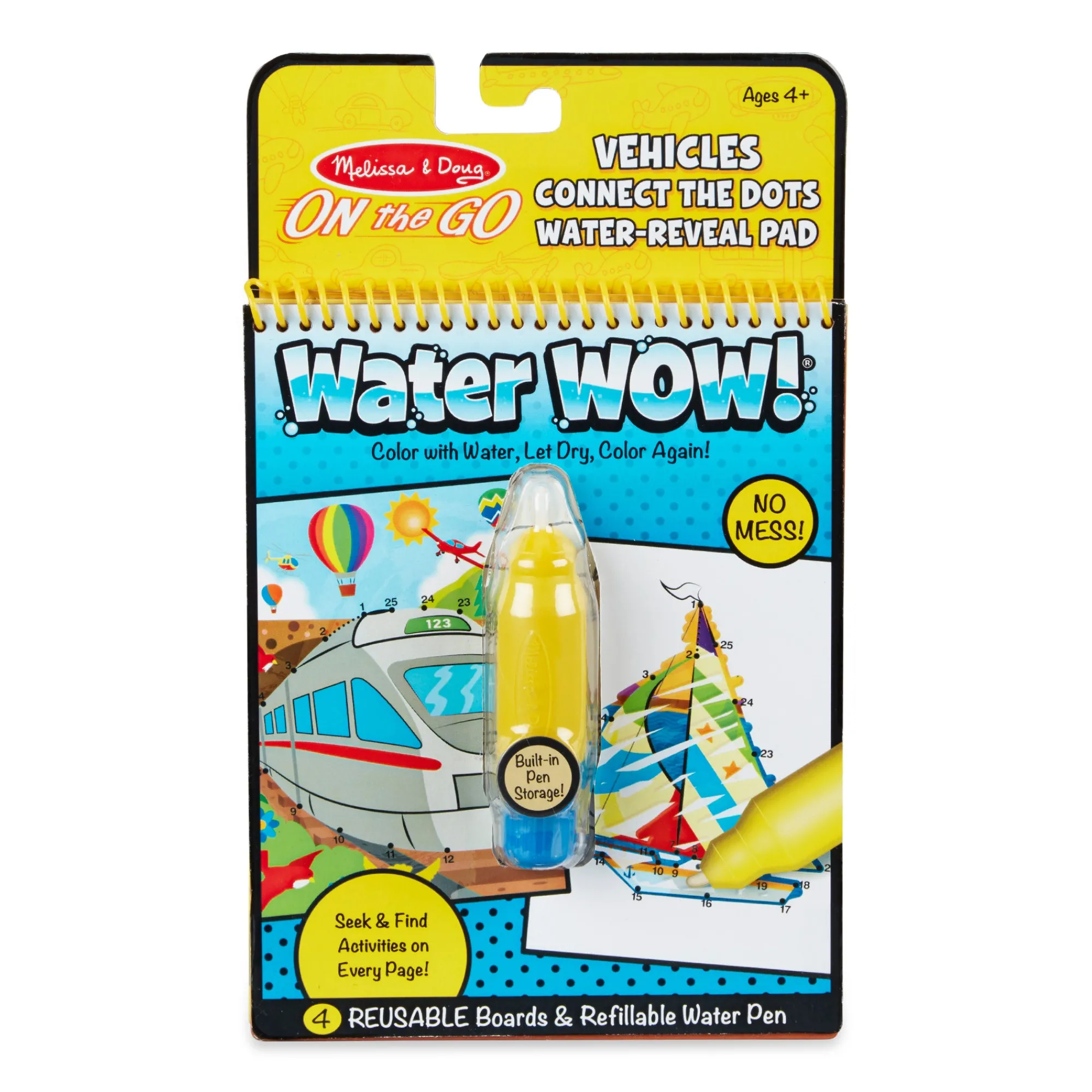 Water Wow! Vehicles Connect the Dots Water-Reveal Pad – On the Go Travel Activity>Melissa & Doug