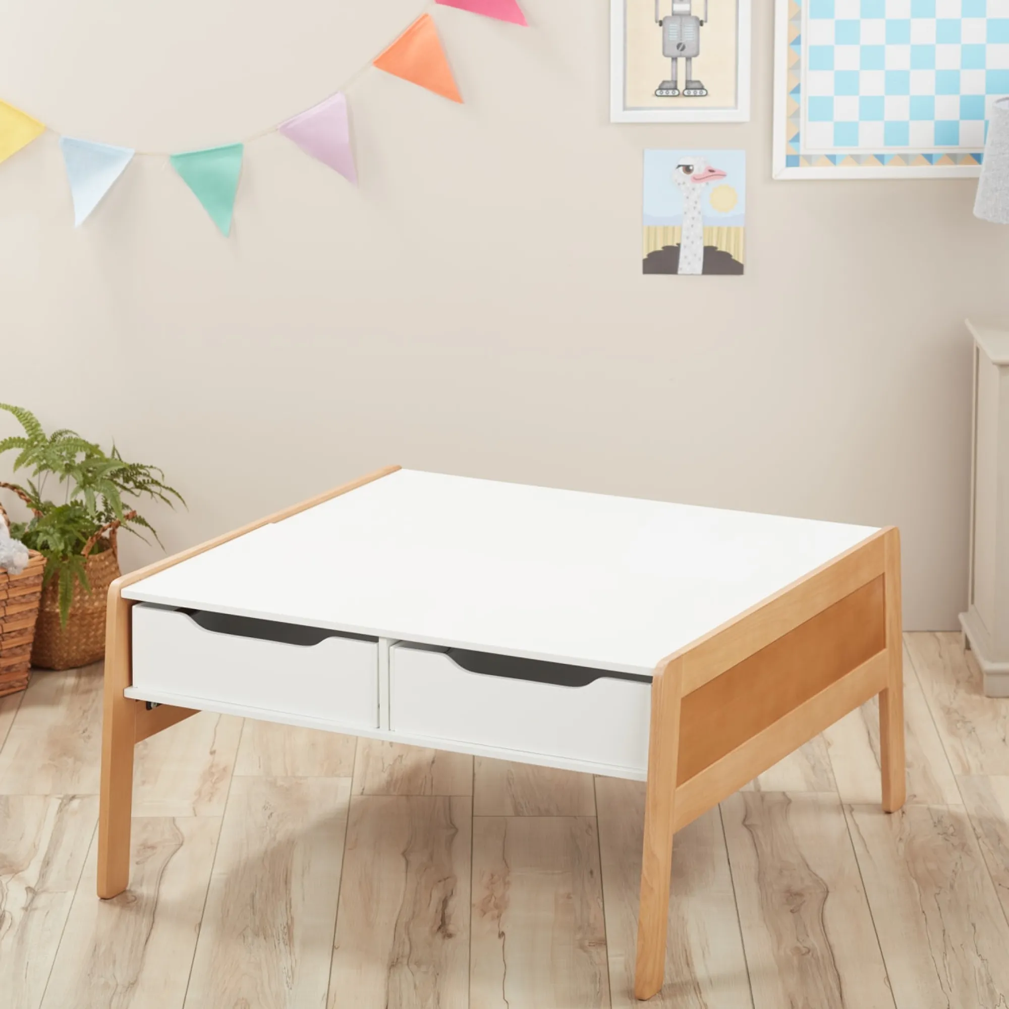Wooden Art & Activity Table with Bins>Melissa & Doug Outlet