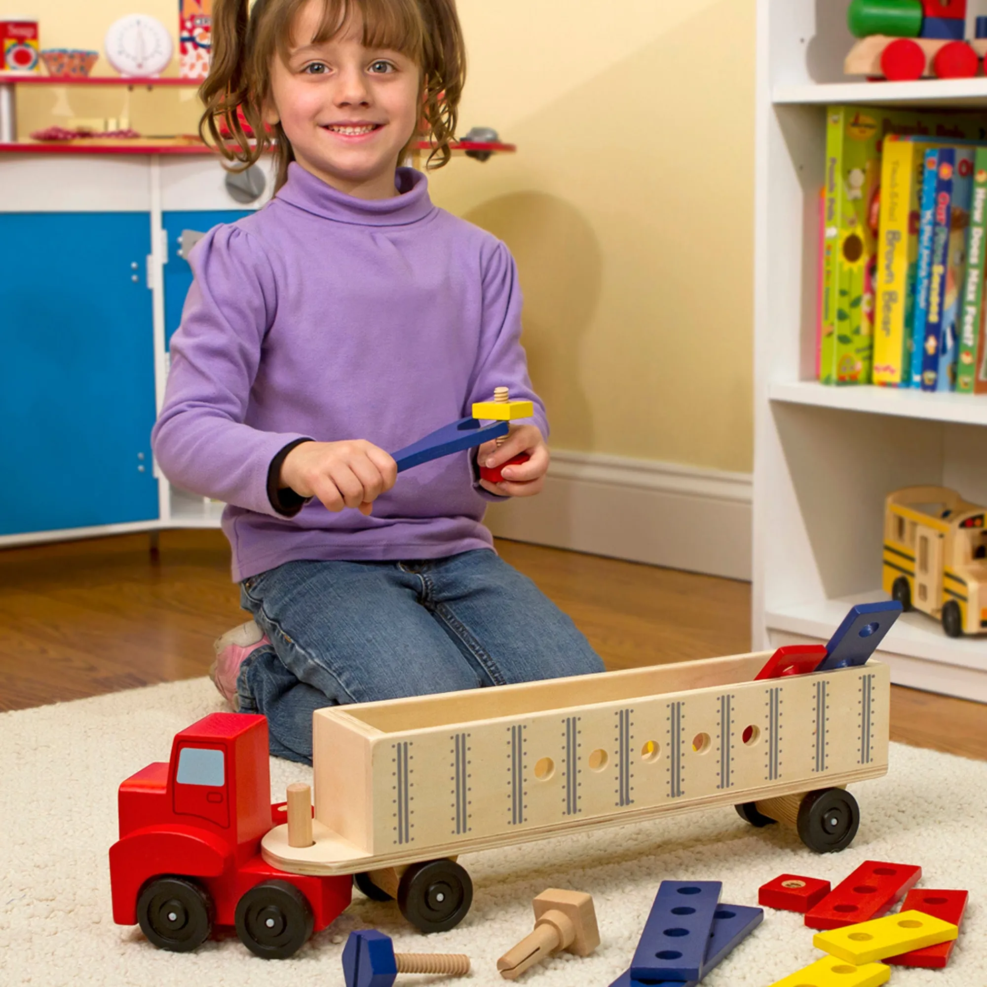 Wooden Big Rig Building Set>Melissa & Doug Best