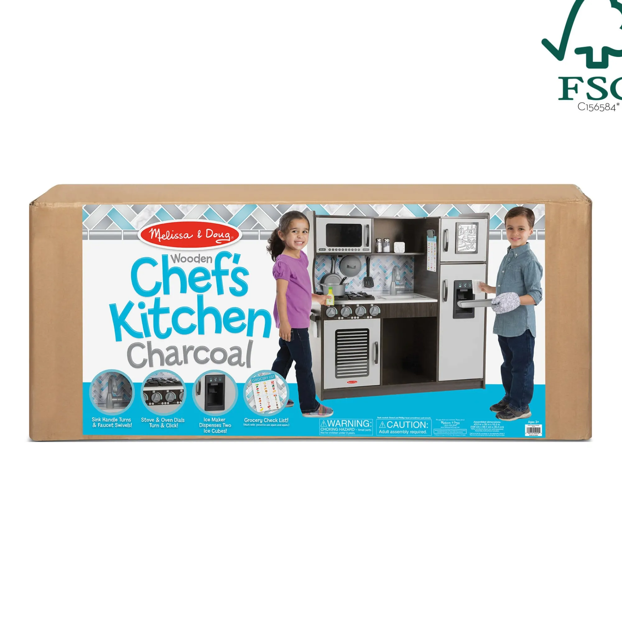 Wooden Chef's Kitchen - Charcoal>Melissa & Doug Hot