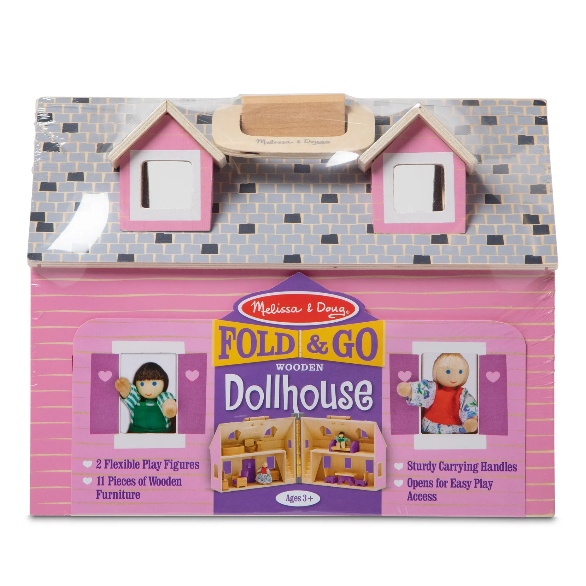 Wooden Fold & Go Dollhouse>Melissa & Doug New