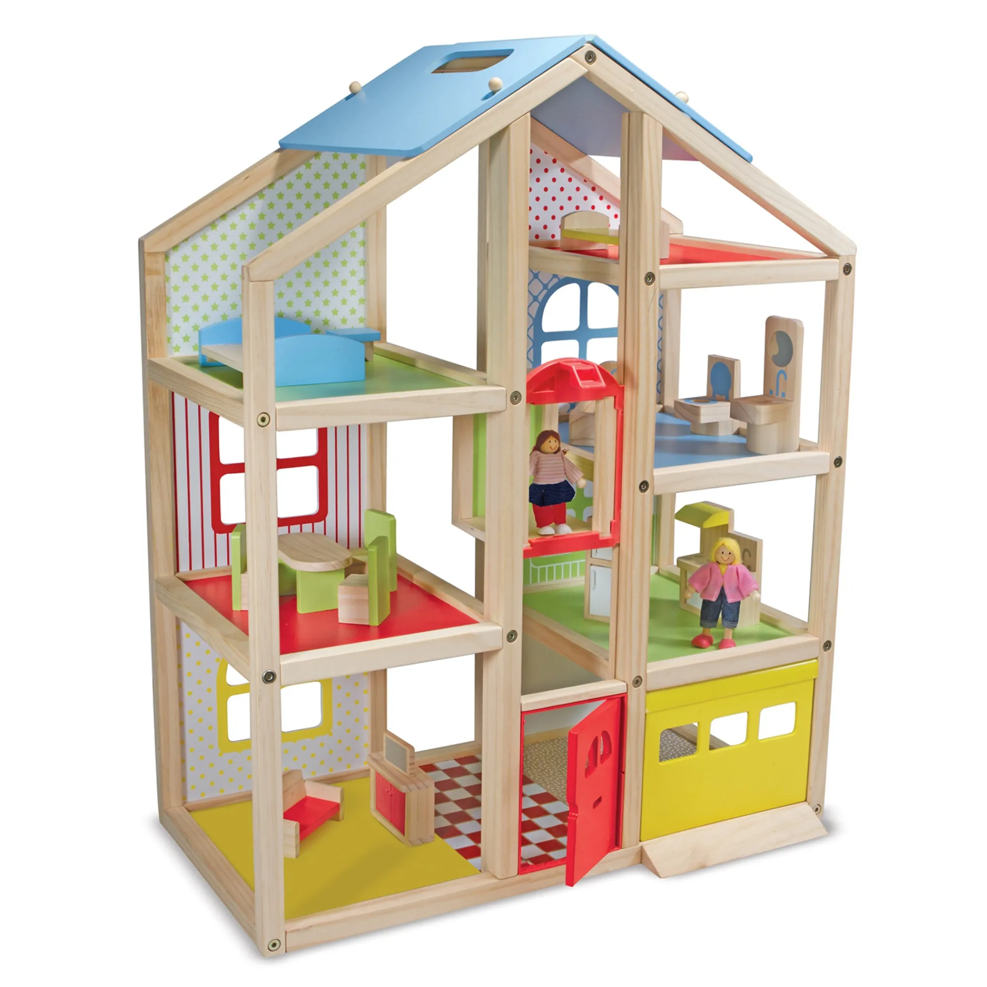 Wooden Hi-Rise Dollhouse>Melissa & Doug Discount