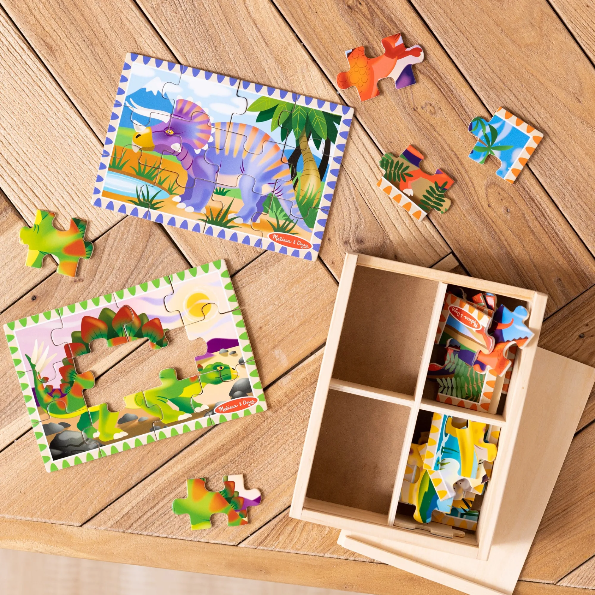 Wooden Jigsaw Puzzles in a Box - Dinosaurs>Melissa & Doug Outlet