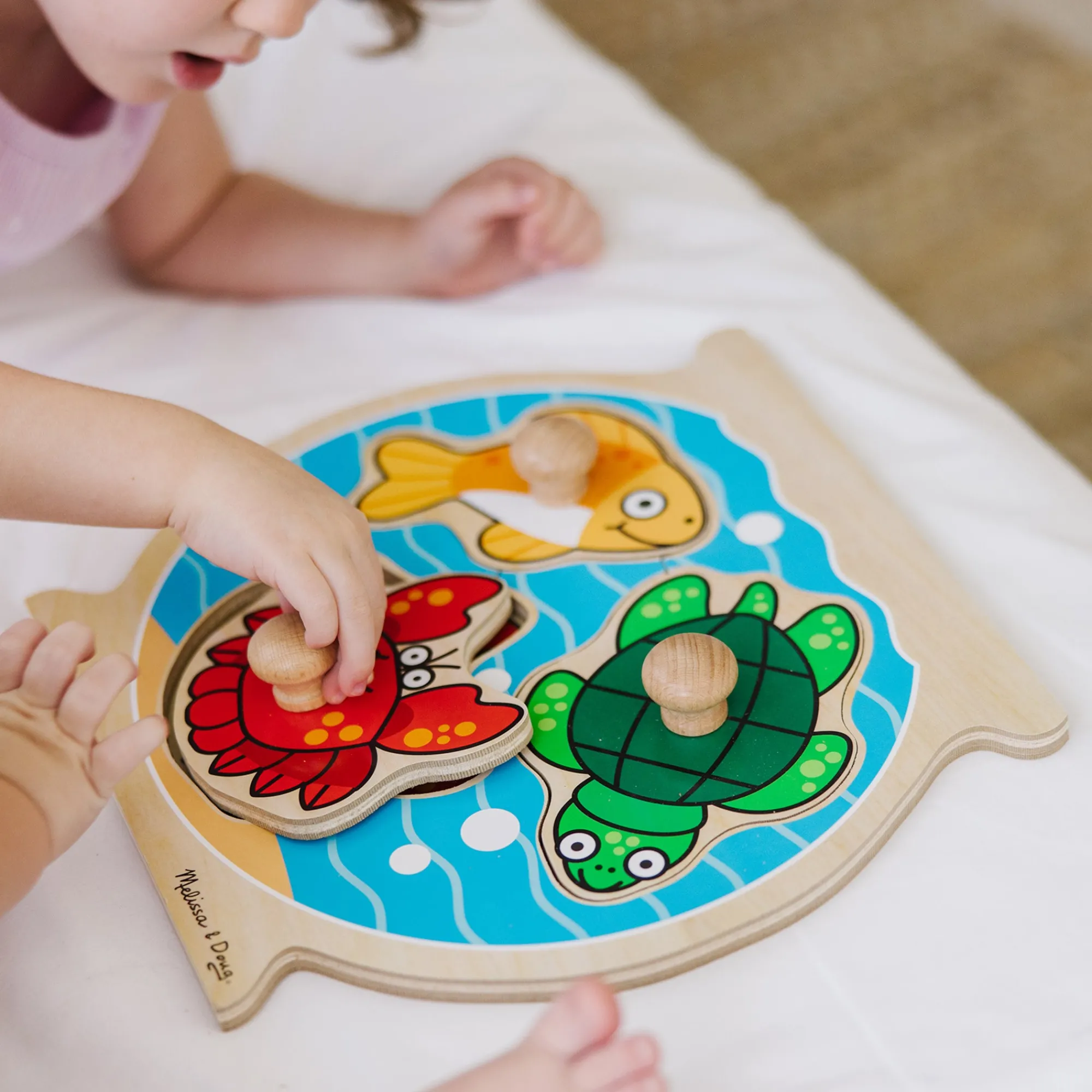 Wooden Jumbo Peg Puzzle 2-Pack: Fish Bowl, House Pets>Melissa & Doug New