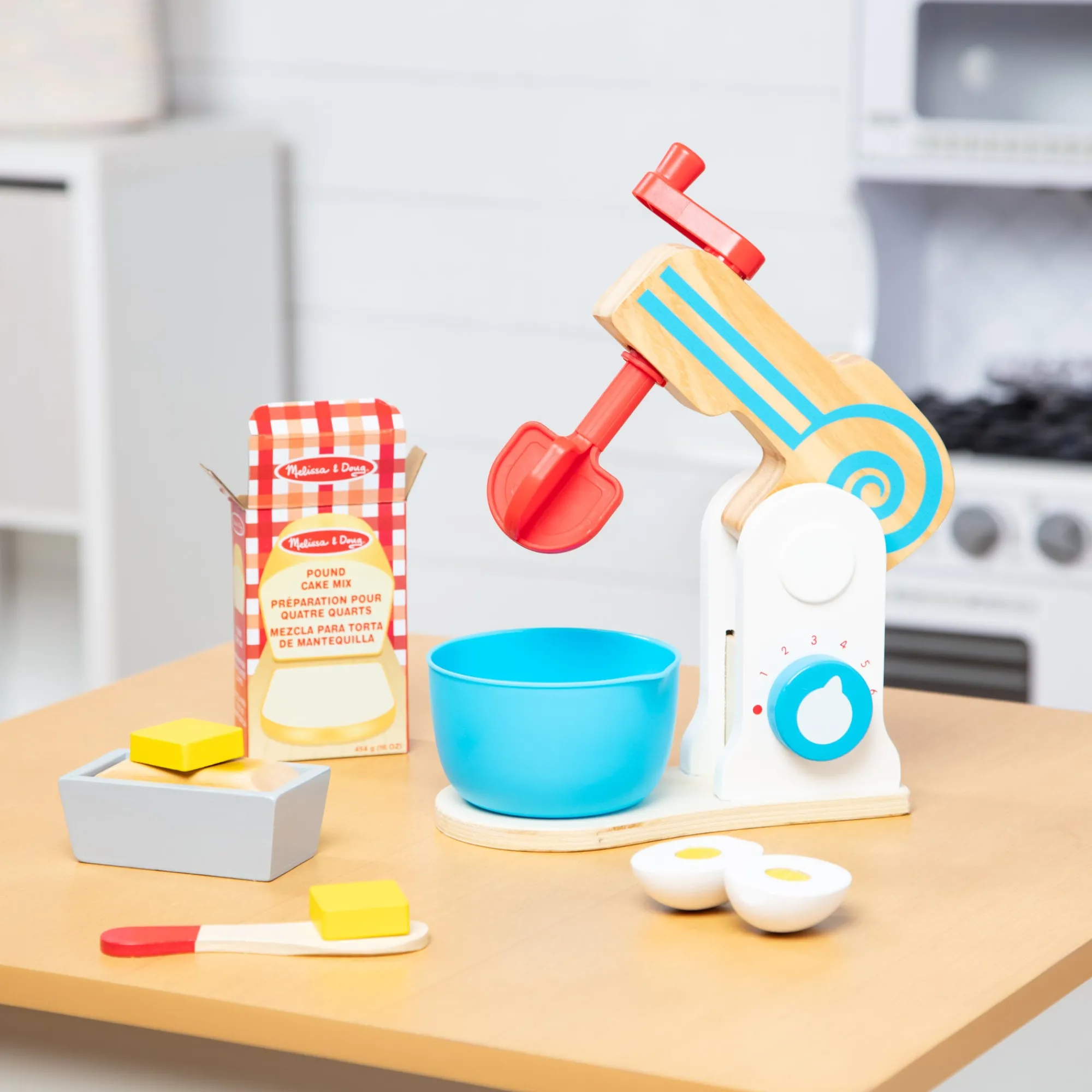 Wooden Make-a-Cake Mixer Set>Melissa & Doug Sale