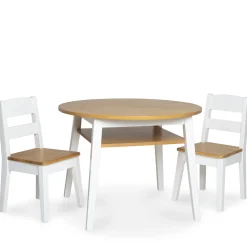 Wooden Round Table & Chairs Set><noscript><img width=