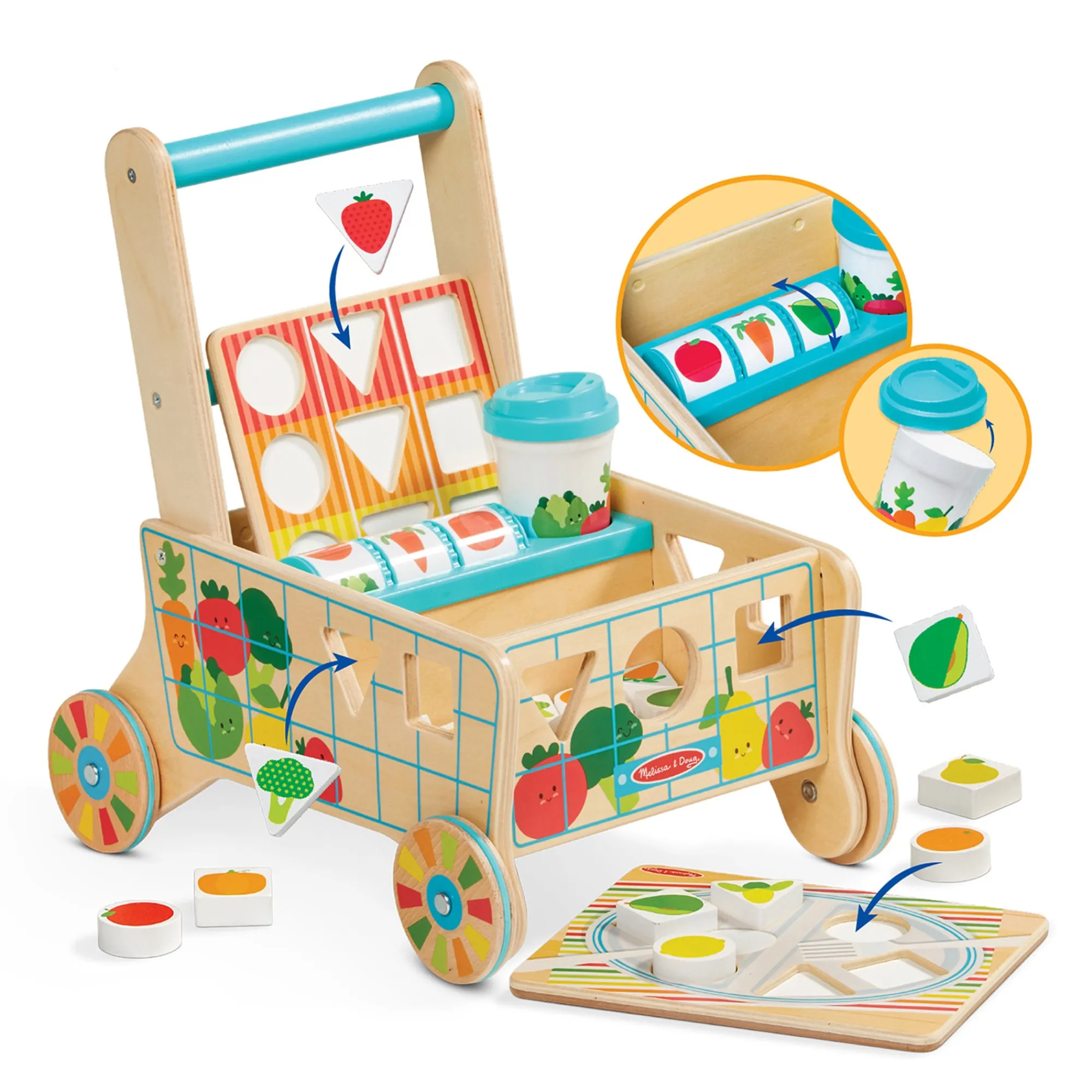 Wooden Shape Sorting Grocery Cart>Melissa & Doug Hot