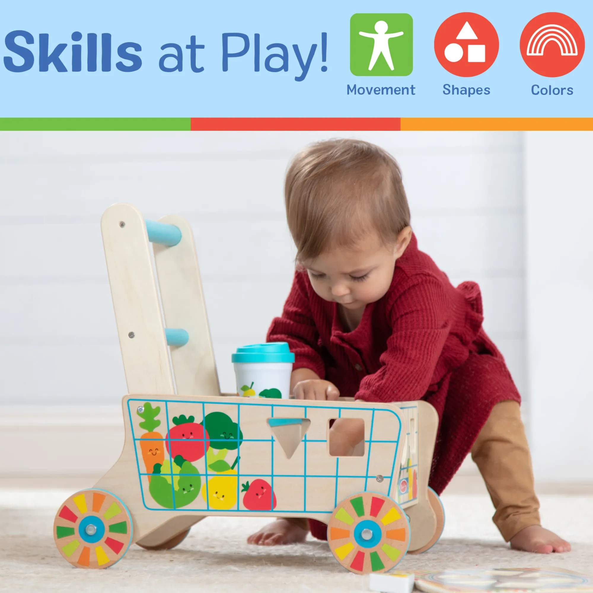 Wooden Shape Sorting Grocery Cart>Melissa & Doug Hot
