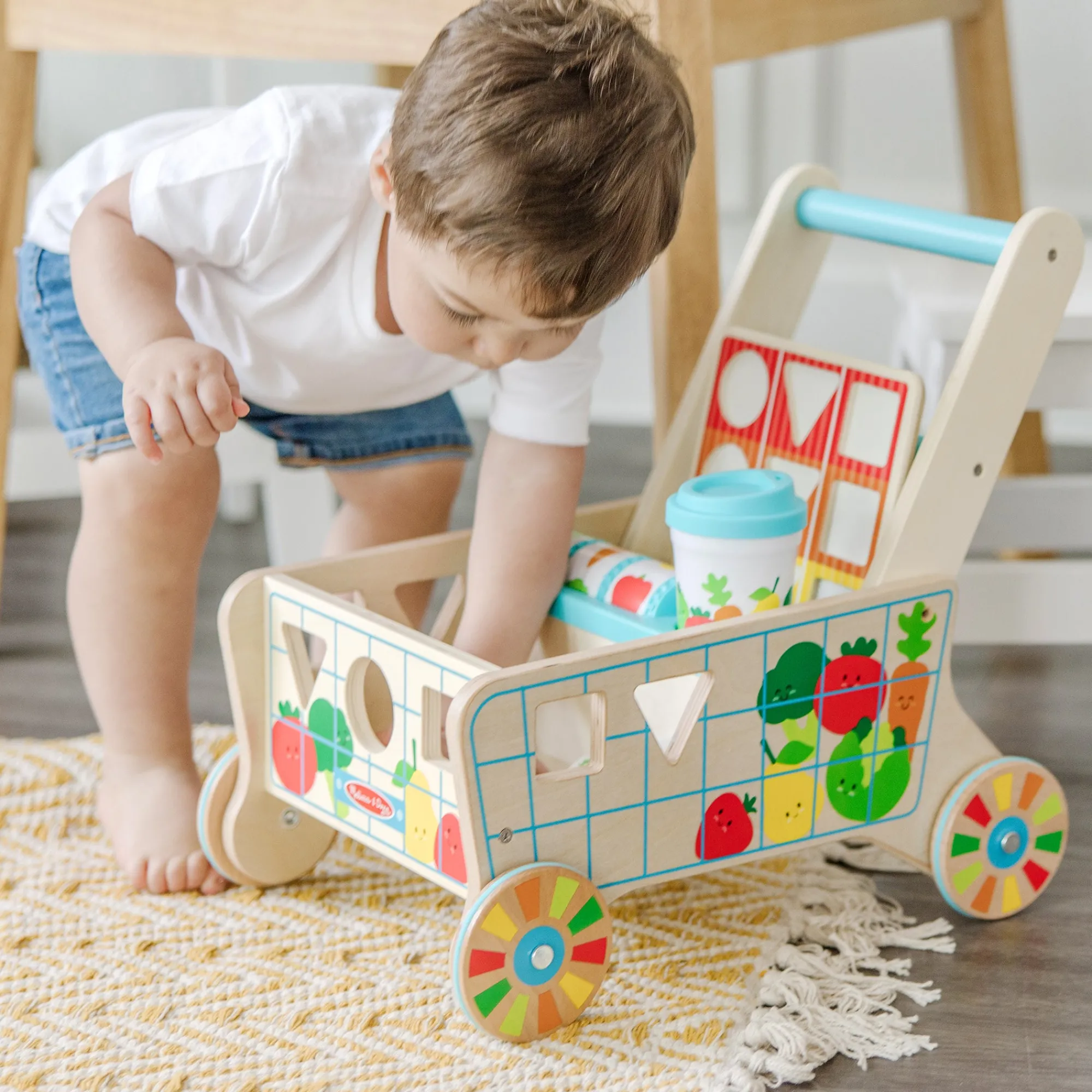 Wooden Shape Sorting Grocery Cart>Melissa & Doug Hot