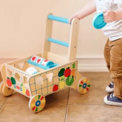 Wooden Shape Sorting Grocery Cart><noscript><img width=