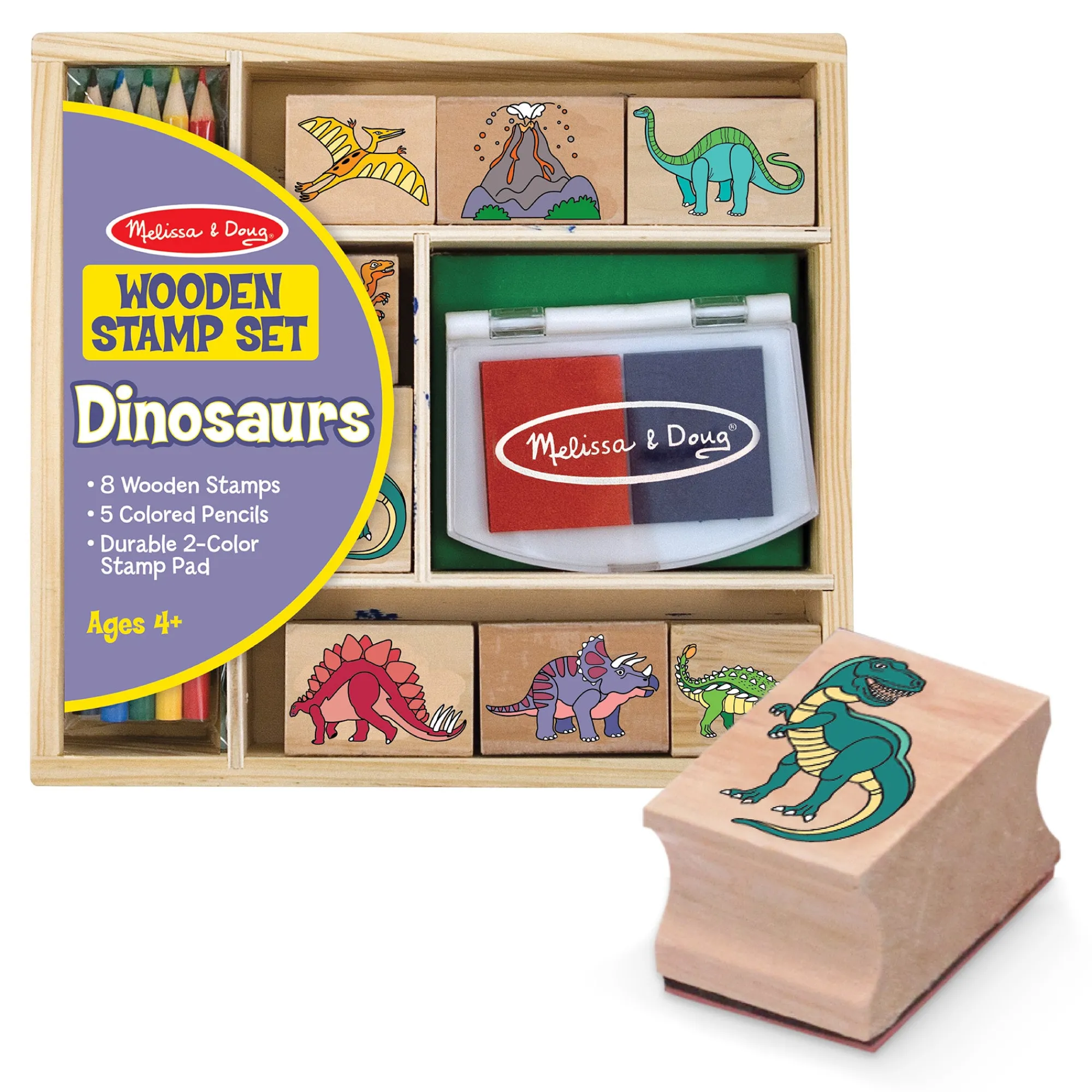 Wooden Stamp Set - Dinosaurs>Melissa & Doug