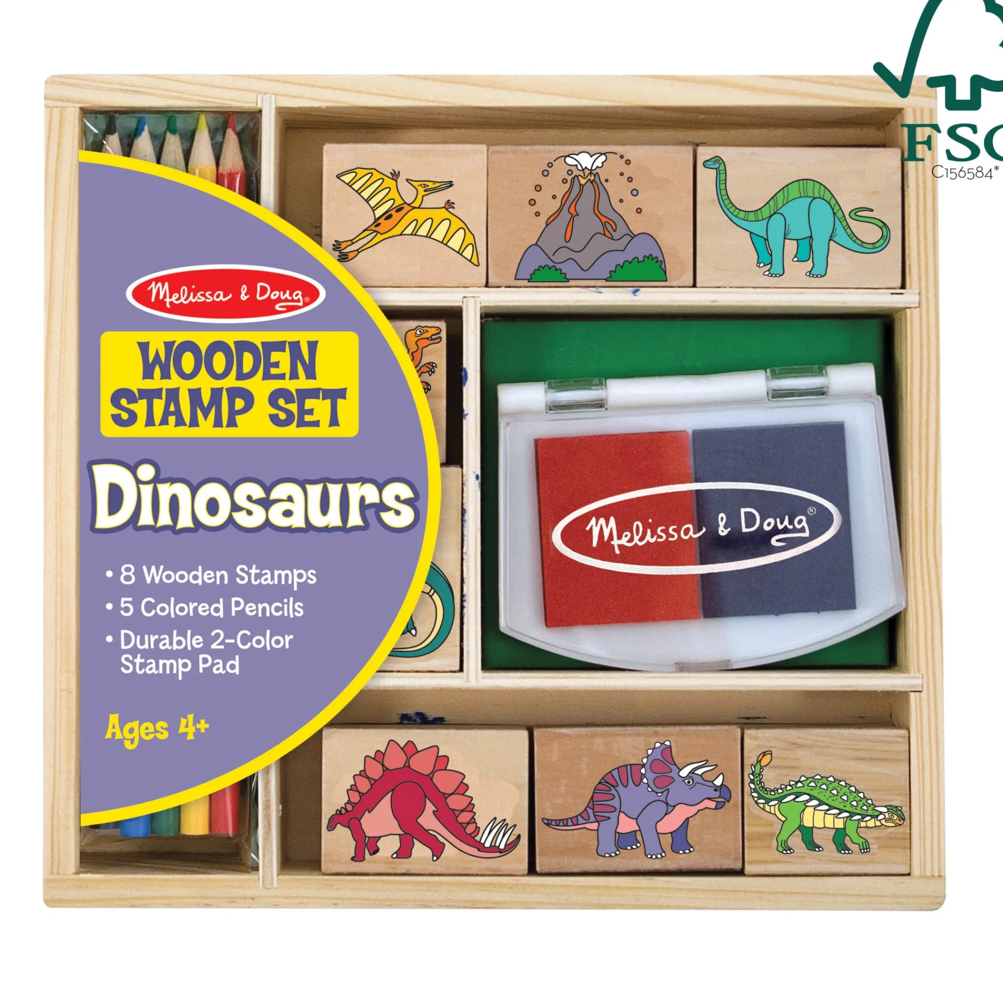 Wooden Stamp Set - Dinosaurs>Melissa & Doug