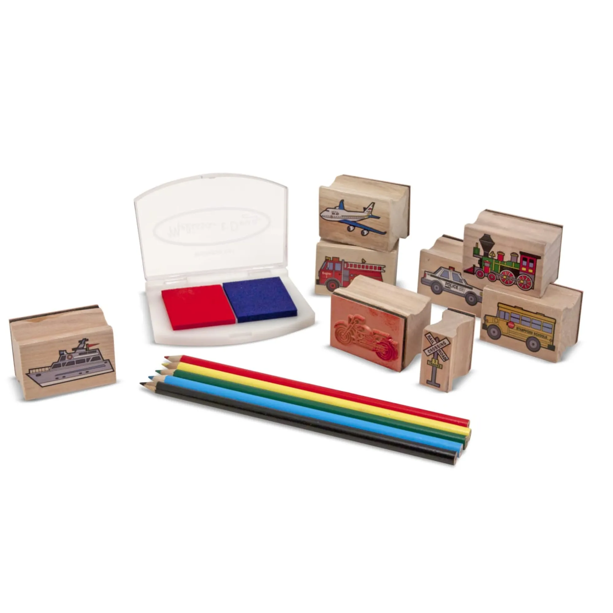 Wooden Stamp Set - Vehicles>Melissa & Doug New