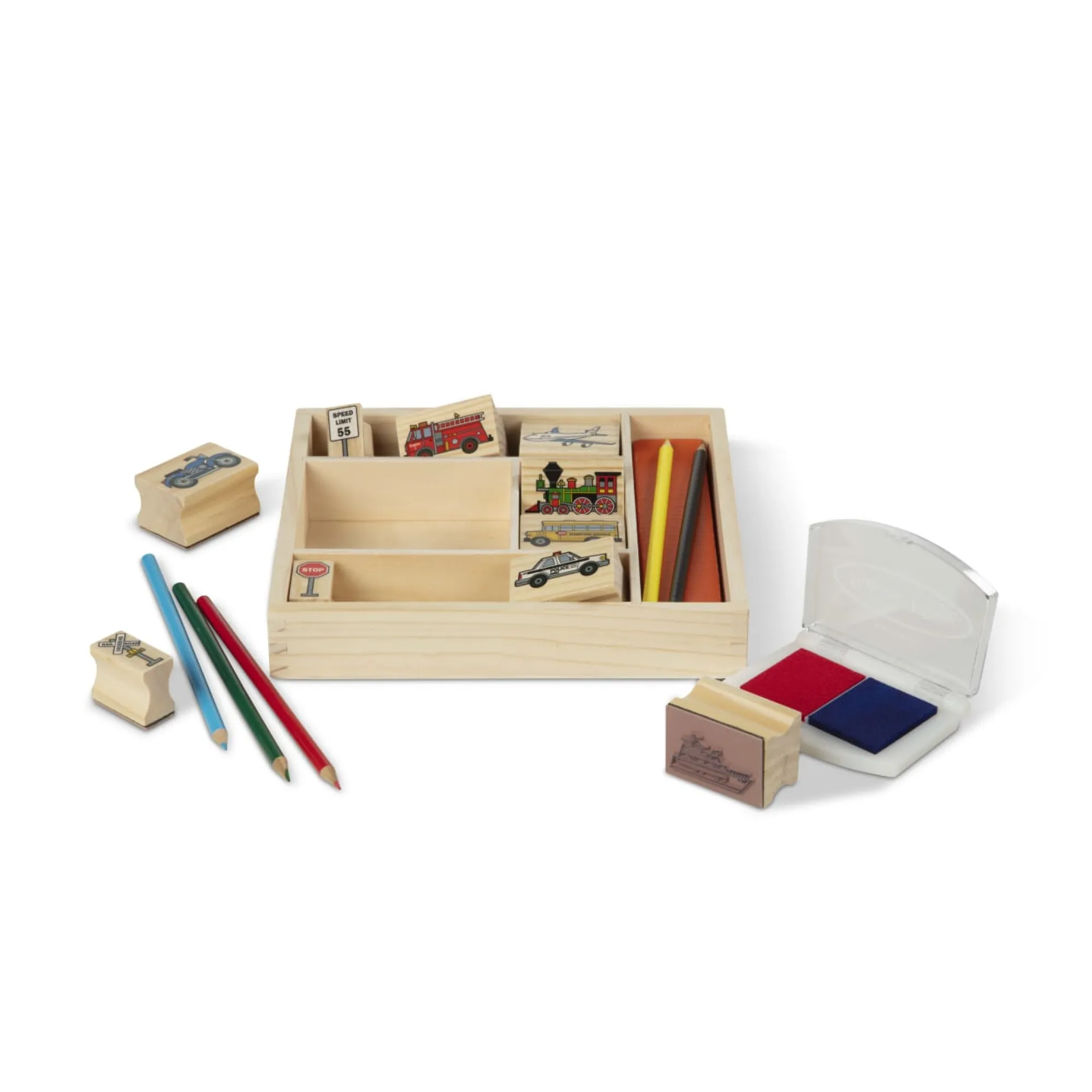 Wooden Stamp Set - Vehicles>Melissa & Doug New