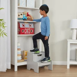 Wooden Step Stool – Gray><noscript><img width=